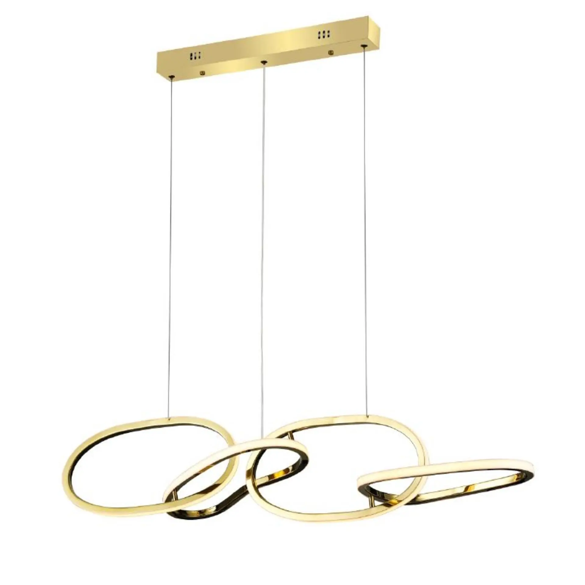 ACA Lighting závěsné svítidlo RING LED 60W 4800lm CCT IP20 zlatá nerez ocel + akryl HM88LEDP4GDCCT