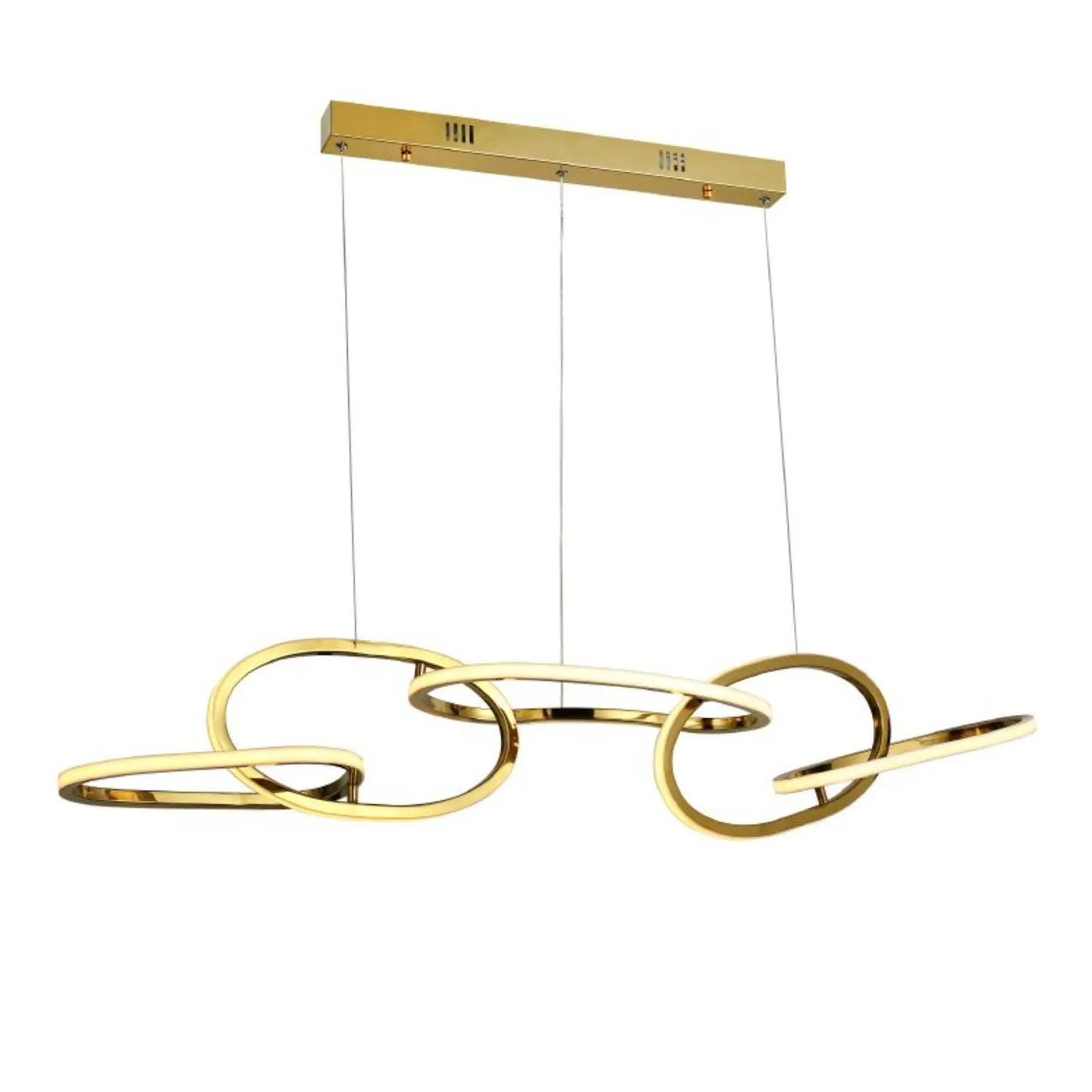 ACA Lighting závěsné svítidlo RING LED 72W 5700lm CCT IP20 zlatá nerez ocel + akryl HM88LEDP5GDCCT
