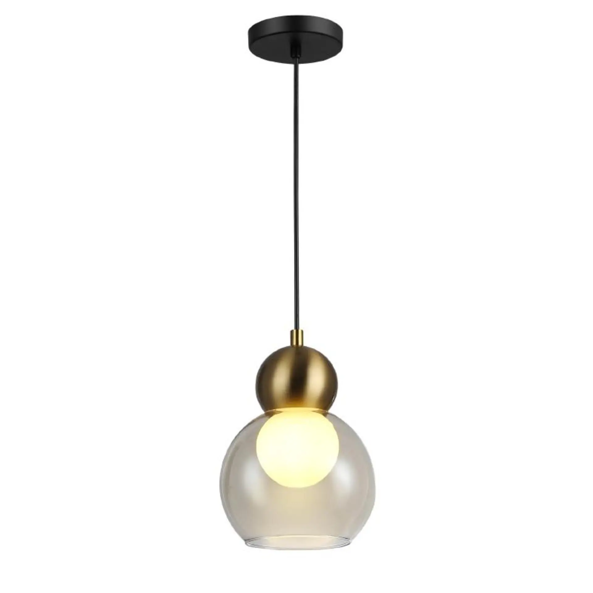 ACA Lighting závěsné svítidlo JULIETTE mosaz a sklo IP20 1xE27 LT1520PCB