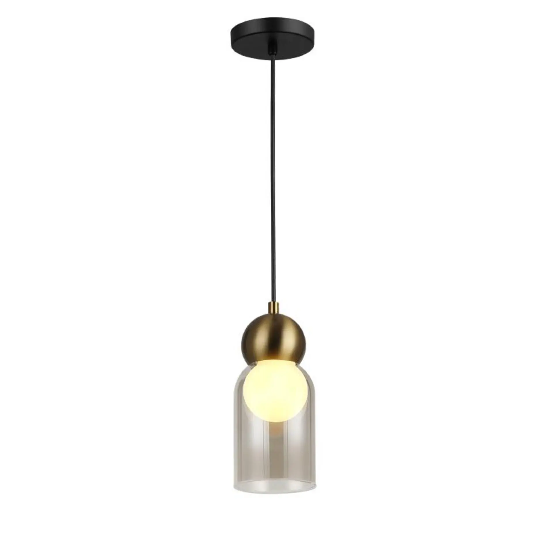 ACA Lighting závěsné svítidlo JULIETTE mosaz a sklo IP20 1xE27 LT1522PCB
