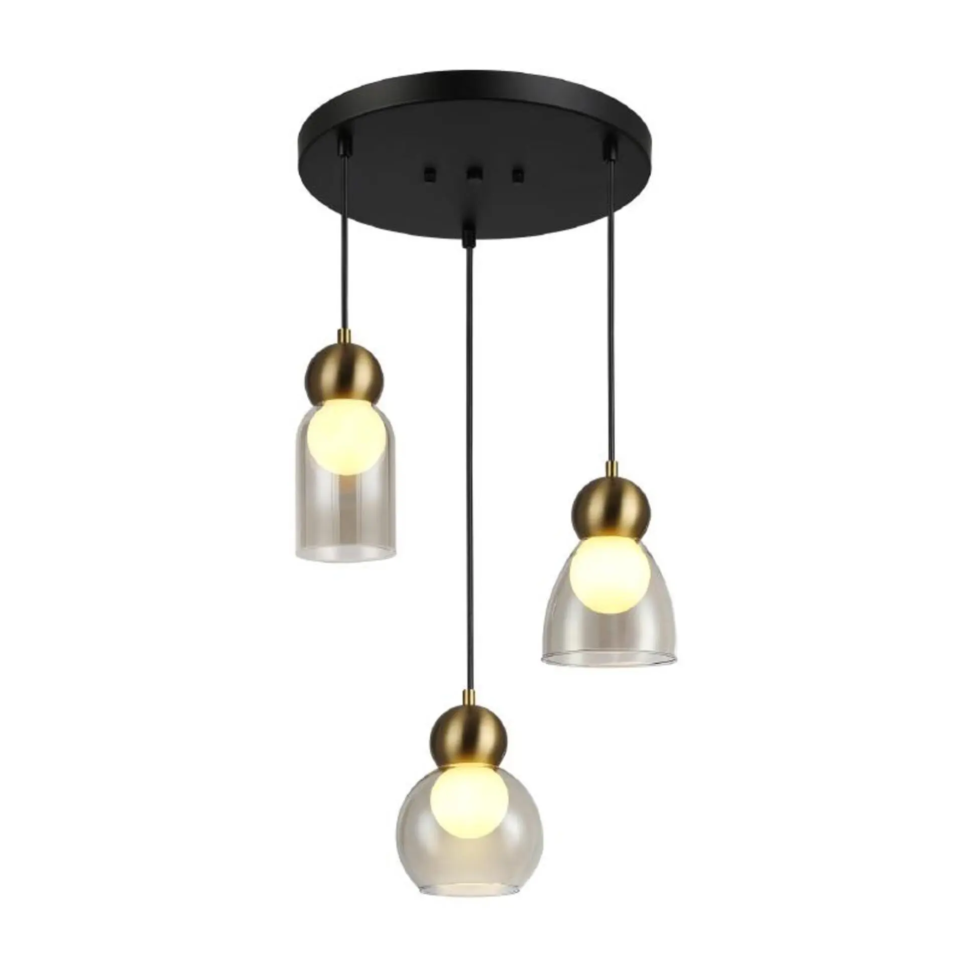ACA Lighting závěsné svítidlo JULIETTE mosaz a sklo IP20 3xE27 LT38233PCB