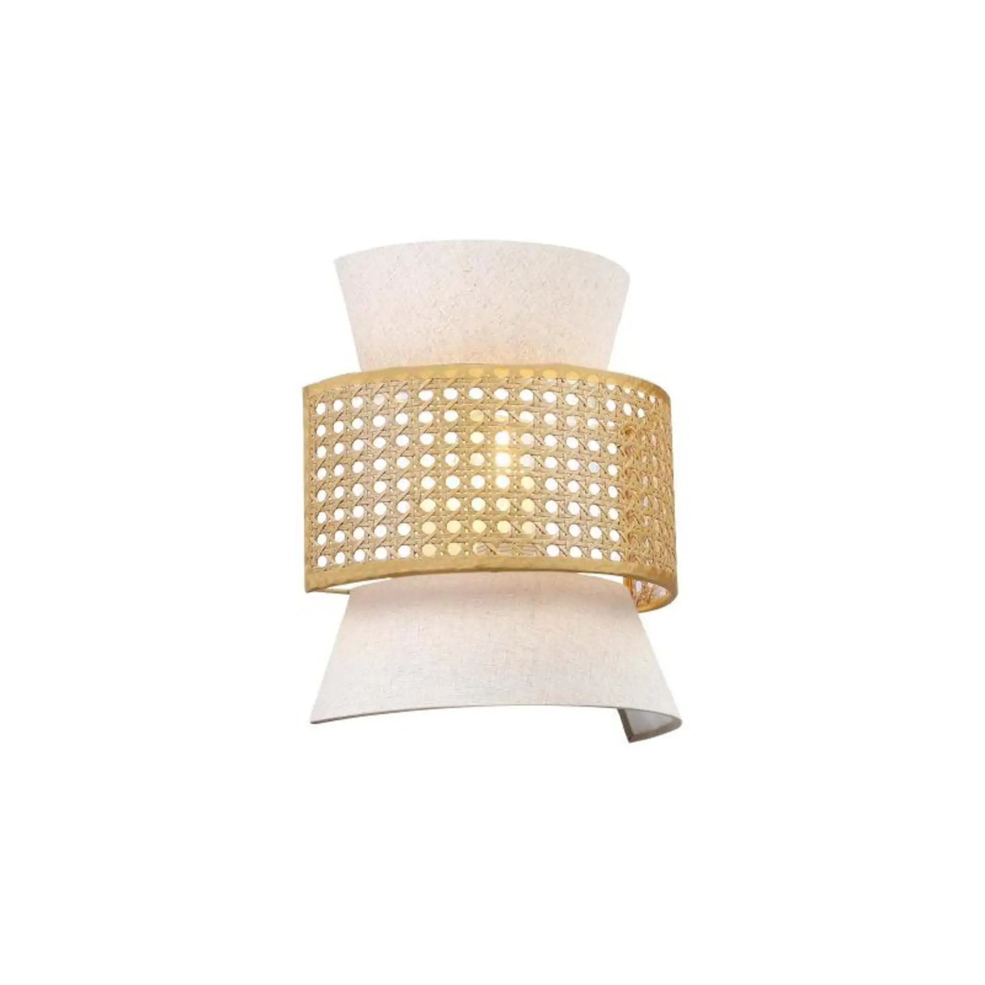 ACA Lighting JAPAN nástěnné svítidlo béžové textil s ratanem IP20 1xE27 LT40WBGW