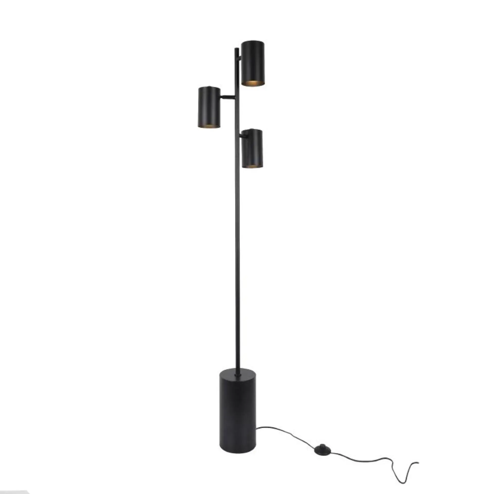 ACA Lighting stojací lampa KENNETH černý kov 3xE27 MF240573