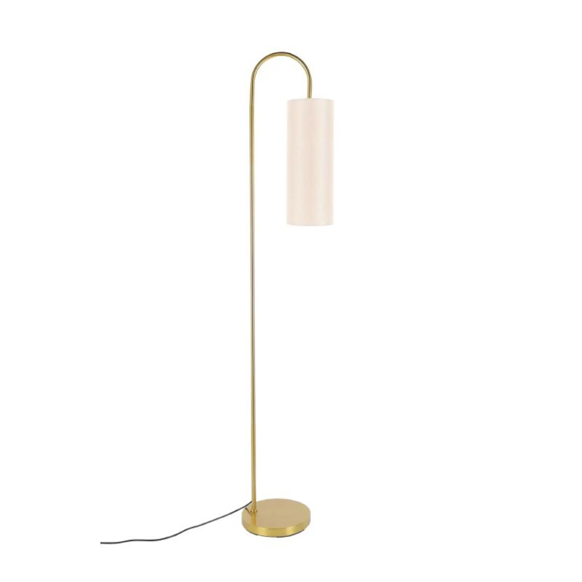 ACA Lighting stojací lampa ZORAN mosazný kov béžové textilní stínítko 1xE27 MF240718