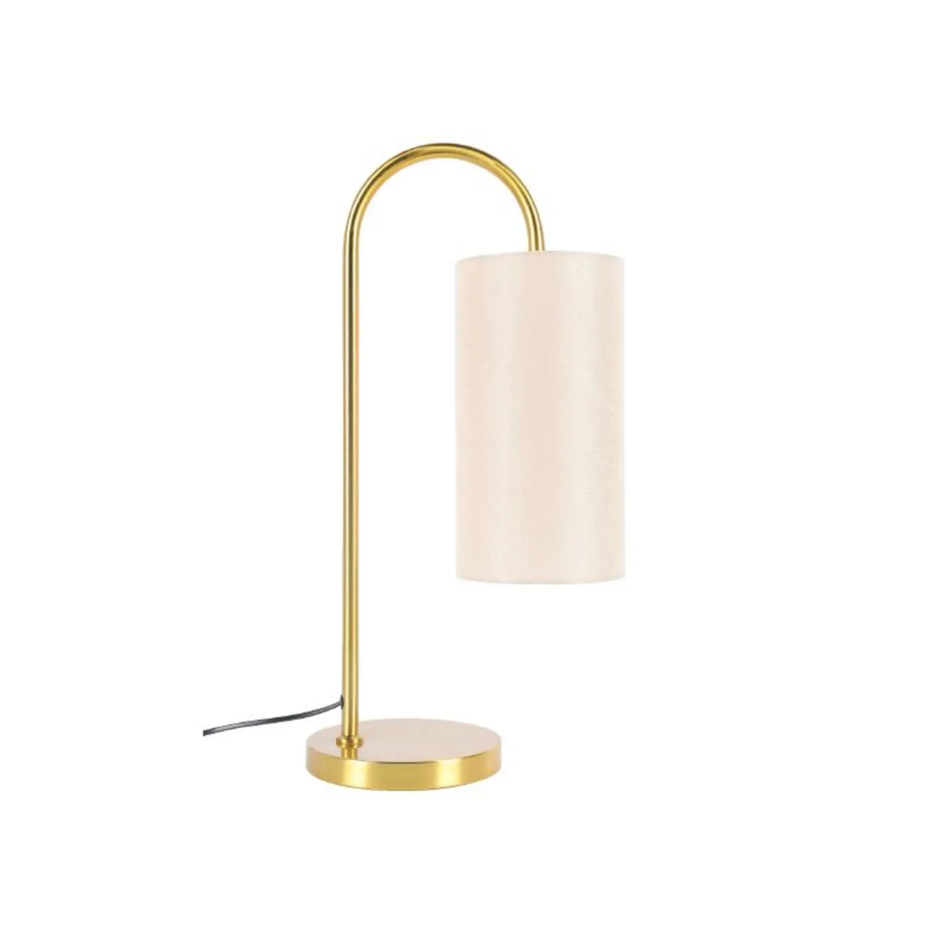 ACA Lighting stolní lampa ZORAN mosazný kov béžové textilní stínítko 1xE27 MT240718