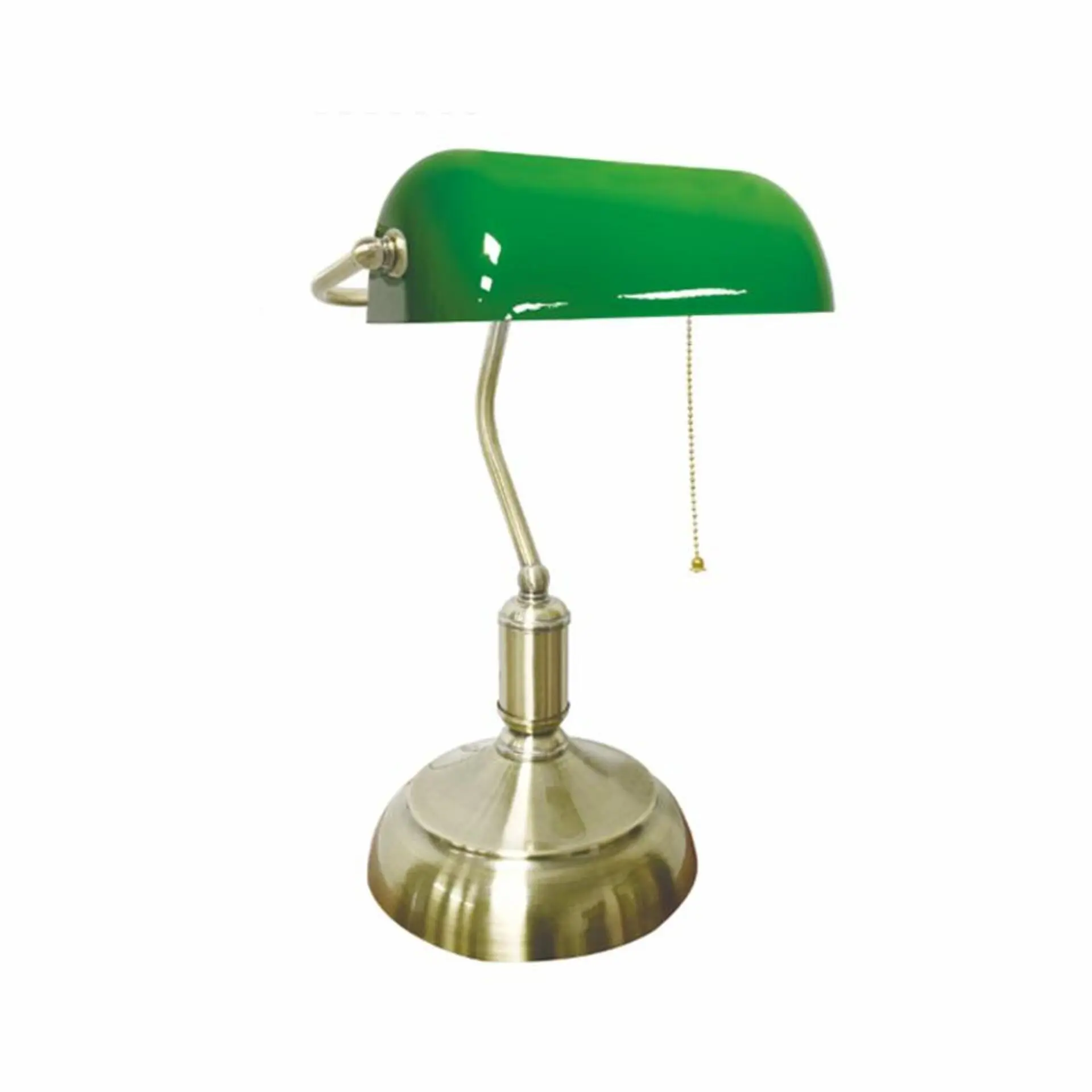 ACA Lighting stolní lampa PRESTIGE 1xE27 zelené sklo, patinovaná mosaz, kov SF2007GR