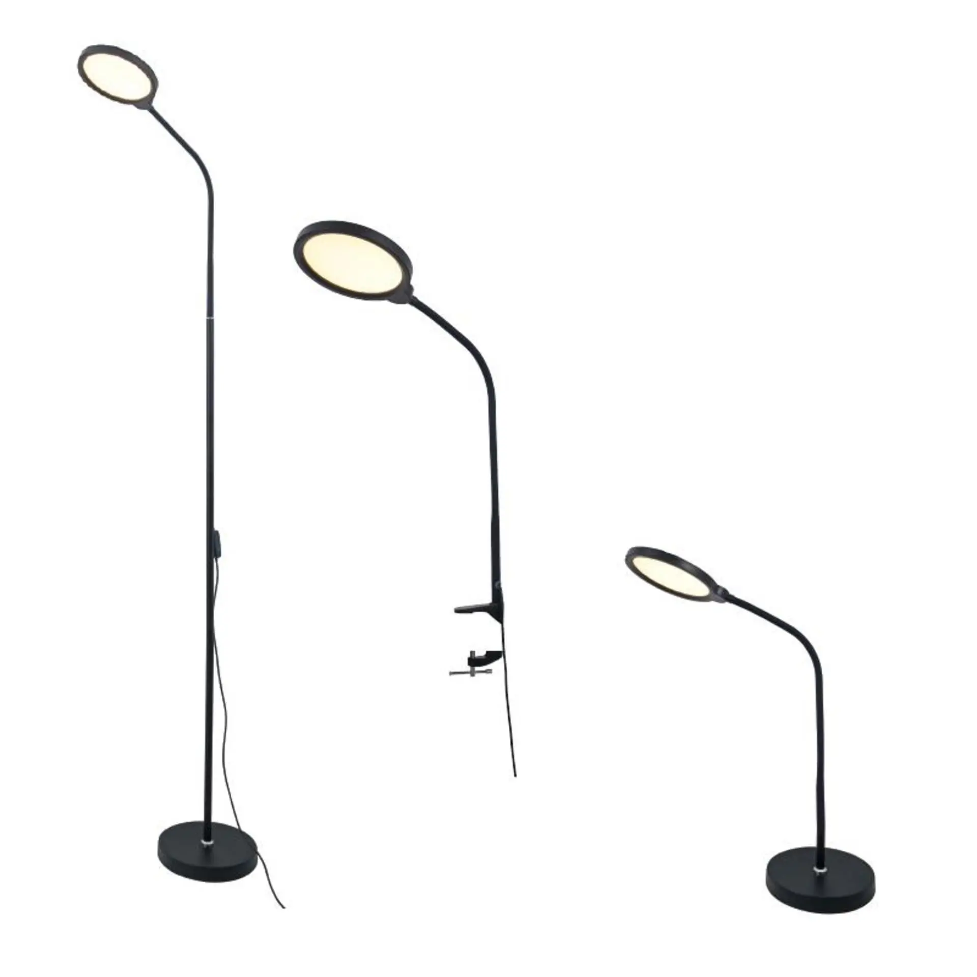 ACA Lighting LED stolní a stojací lampa STEFAN 3 v 1 černý ABS+hliník CCT krokově stmívatelné SF501ALL