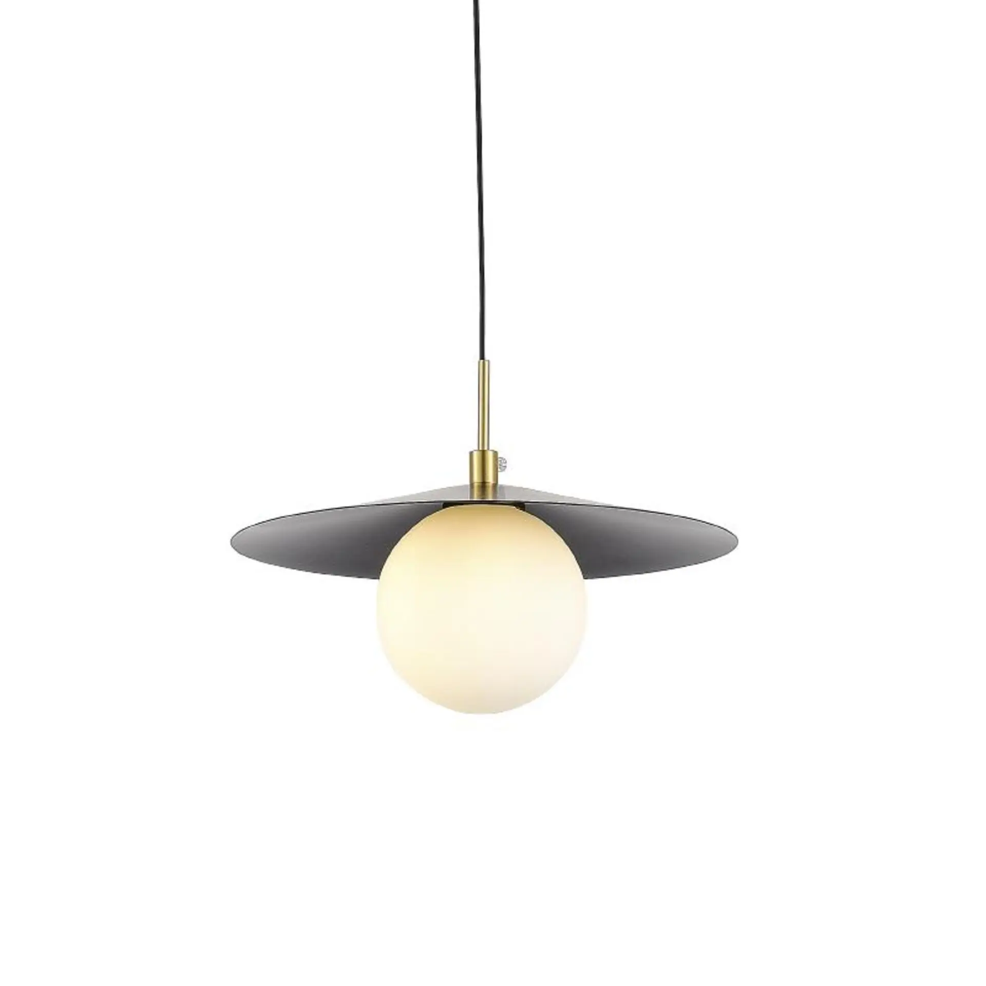 ACA Lighting závěsné svítidlo GLOBIE 1xG9 zlatá kov černé PVC stínítko SUH12BK