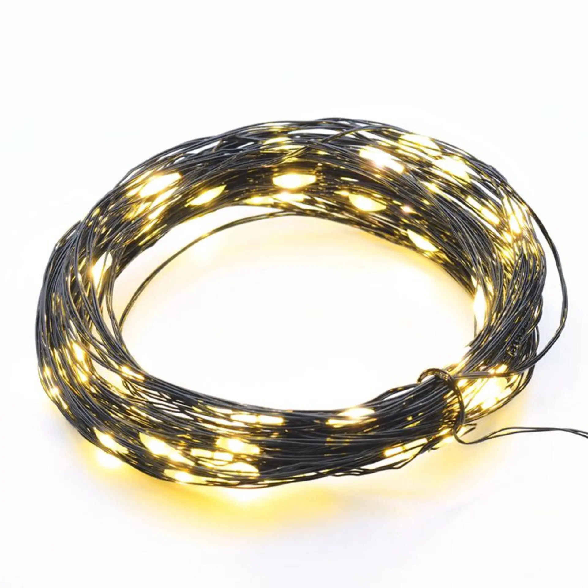 ACA Lighting 50 LED dekorační řetěz, WW, černý měďený kabel na baterie 3XAA IP20 5m+10cm, 3W X0150141