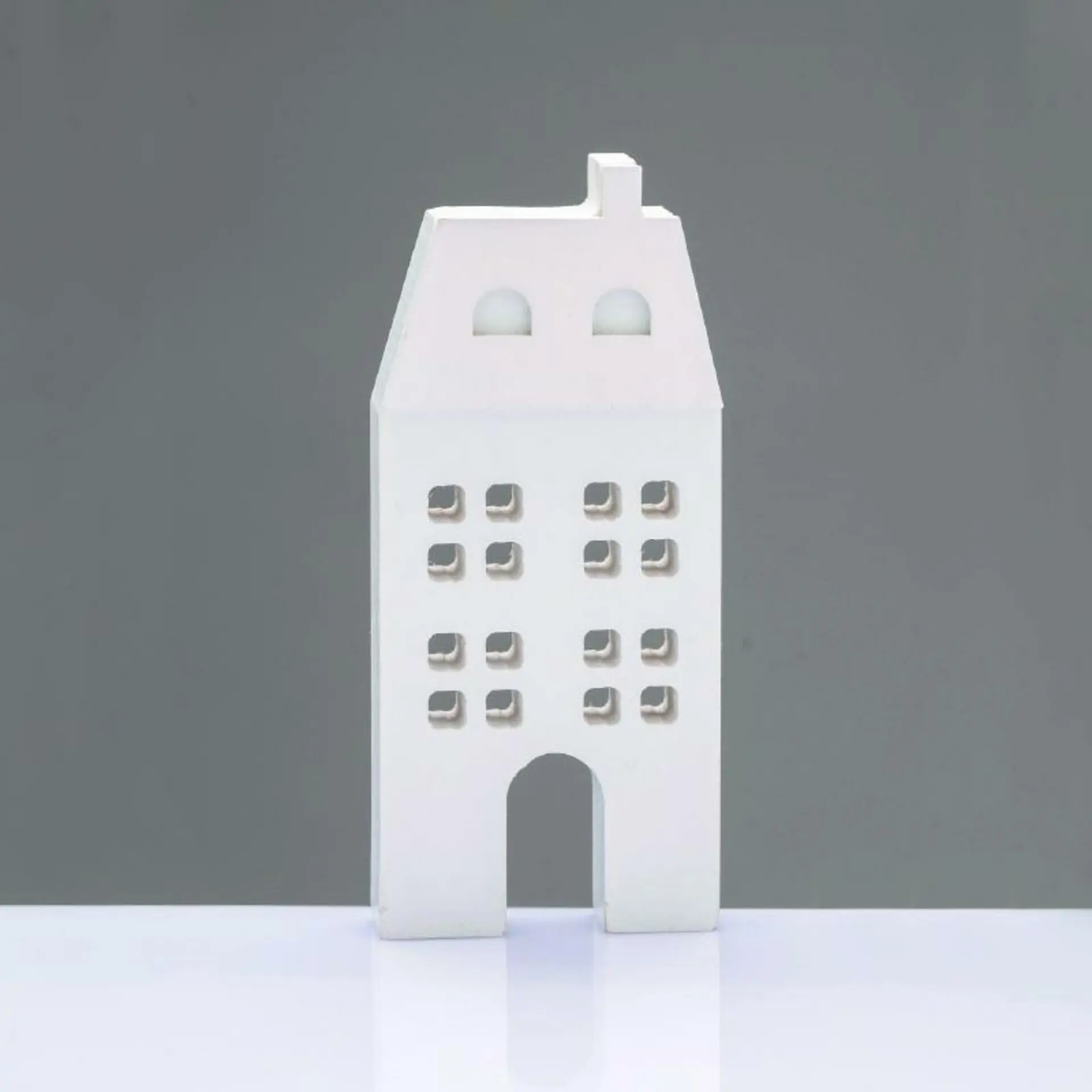 ACA Lighting Vánoční dřevená dekorace bílý dům 6,5x2x14,5cm X061471