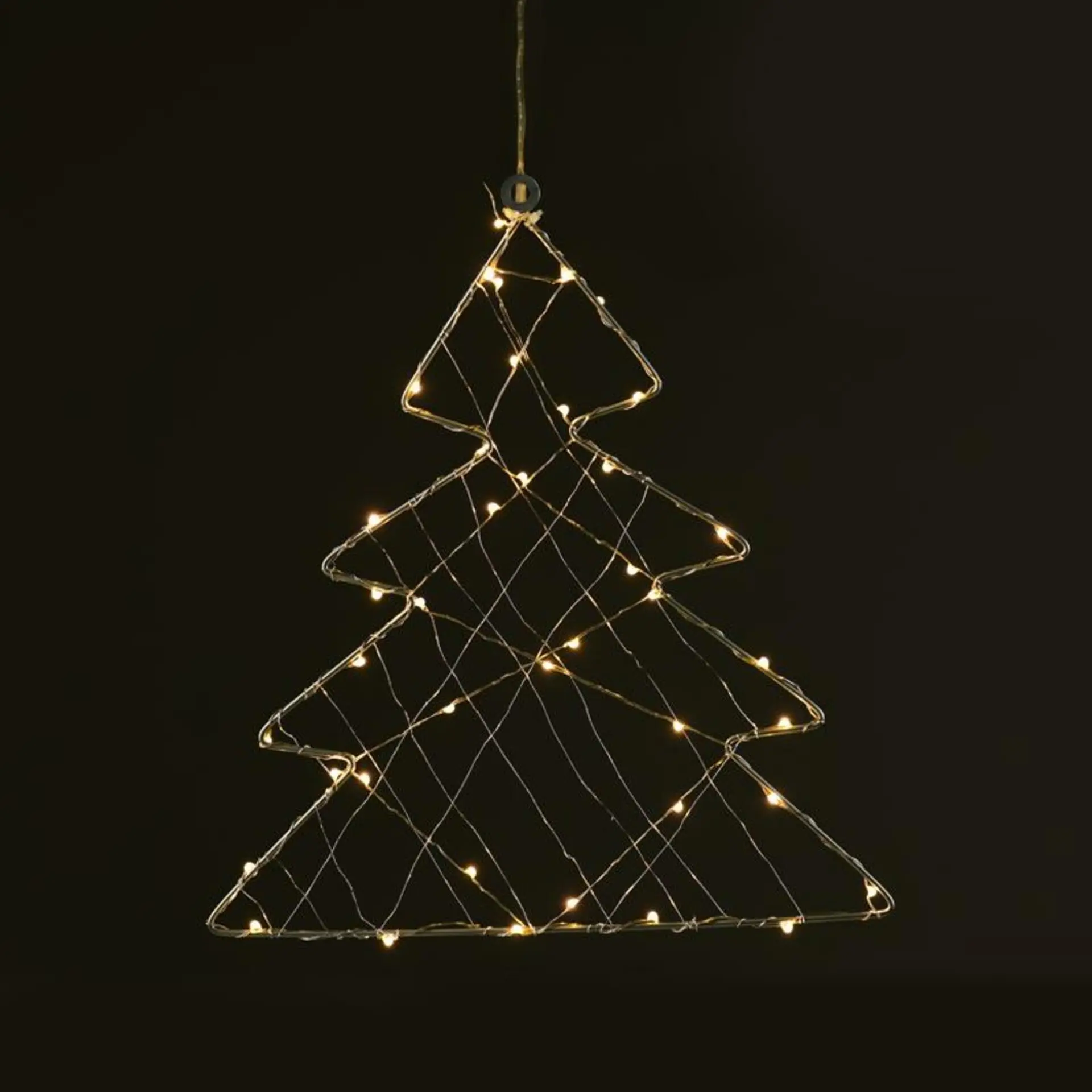 ACA Lighting 1D kovový závěsný strom, 40 mini LED 220-240V, teplá bílá, IP44, 28.5x29.5cm, 3m transparentní napájecí kabel X064014250