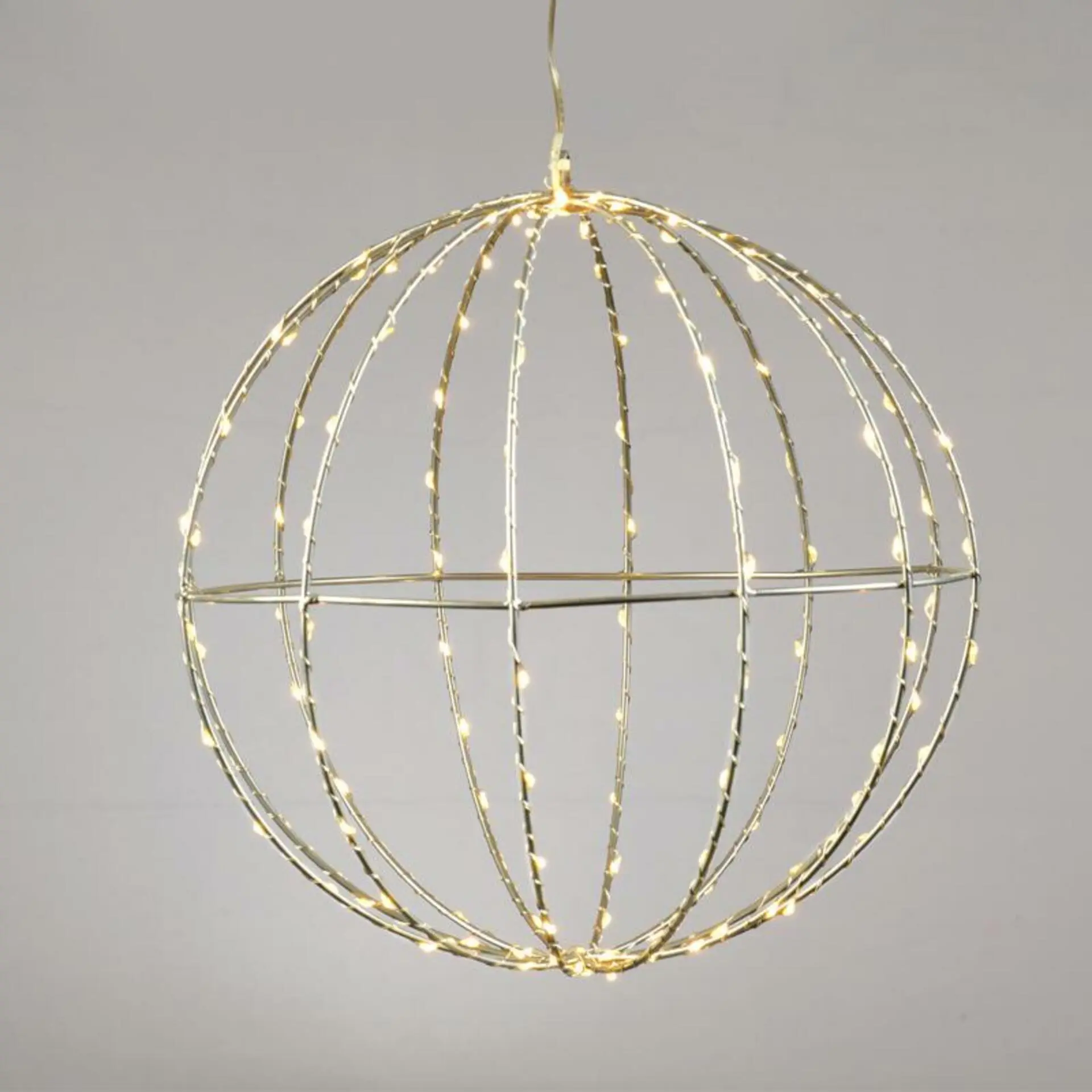 ACA Lighting D20CM stříbrná koule 96 LED, WW, 220-240V, IP44, 3m transparentní napájecí kabel X069614226