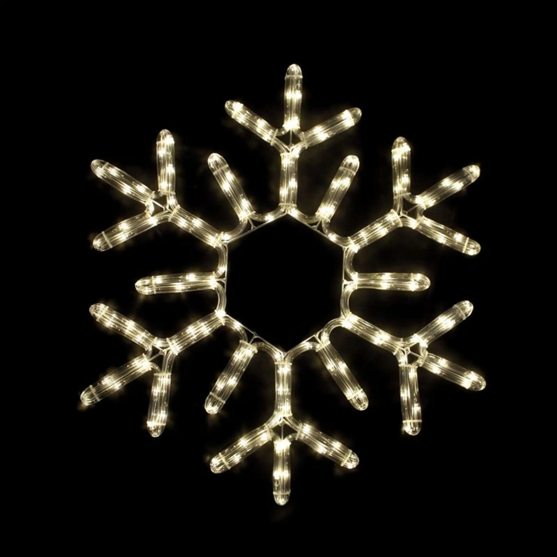 ACA Lighting Vánoční venkovní dekorace vločka, 144 LED 6m hadice, teplá bílá, s efekty, IP44, 56cm, 1.5m napájecí kabel X081814411