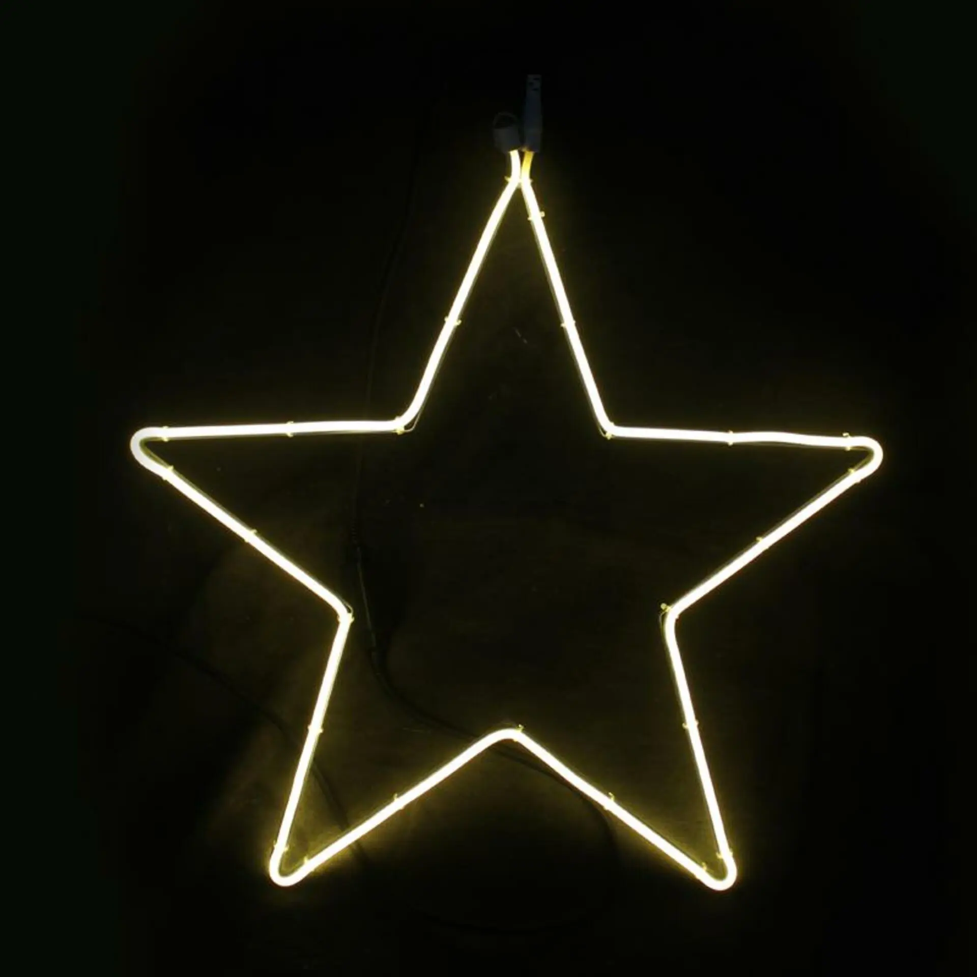 ACA Lighting Vánoční venkovní dekorace hvězda, 200 LED 2m double neon hadice, teplá bílá, IP44, 58x54cm, 1.5m napájecí kabel X082001415