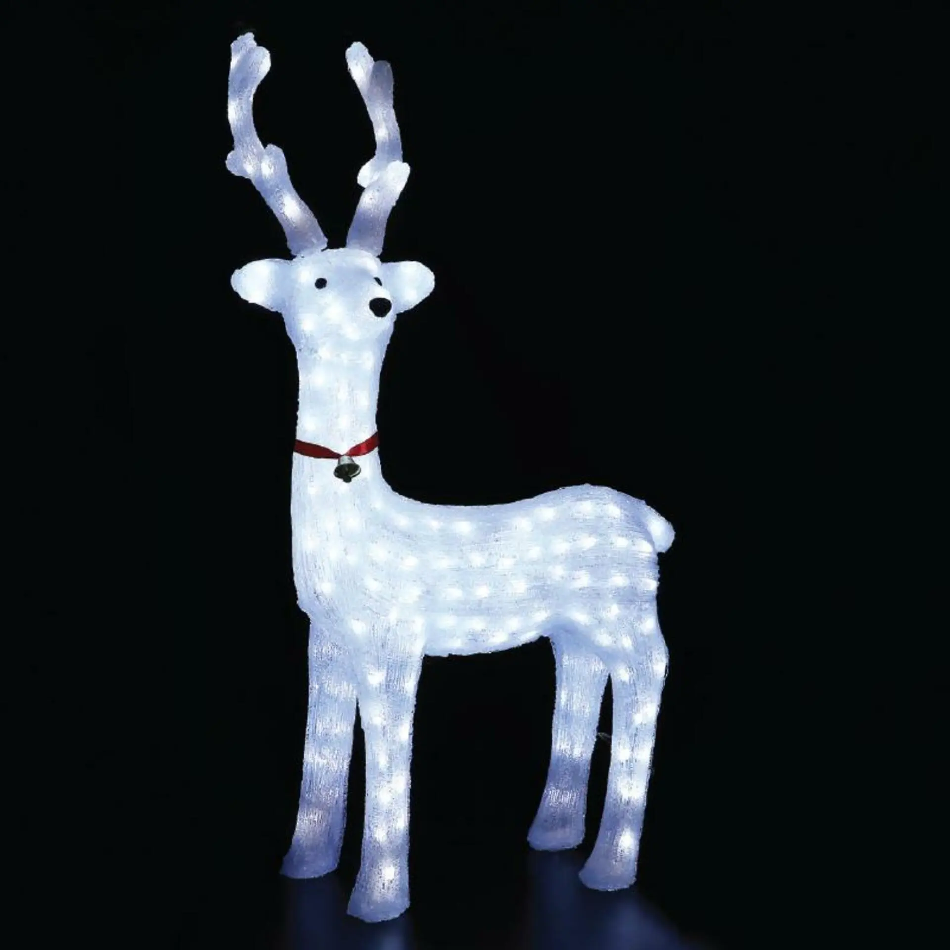 ACA Lighting Vánoční dekorace akrylový stojící sob se stuhou 200 LED studená bílá IP44 52x36x100cm 5m napájecí kabel X08200224