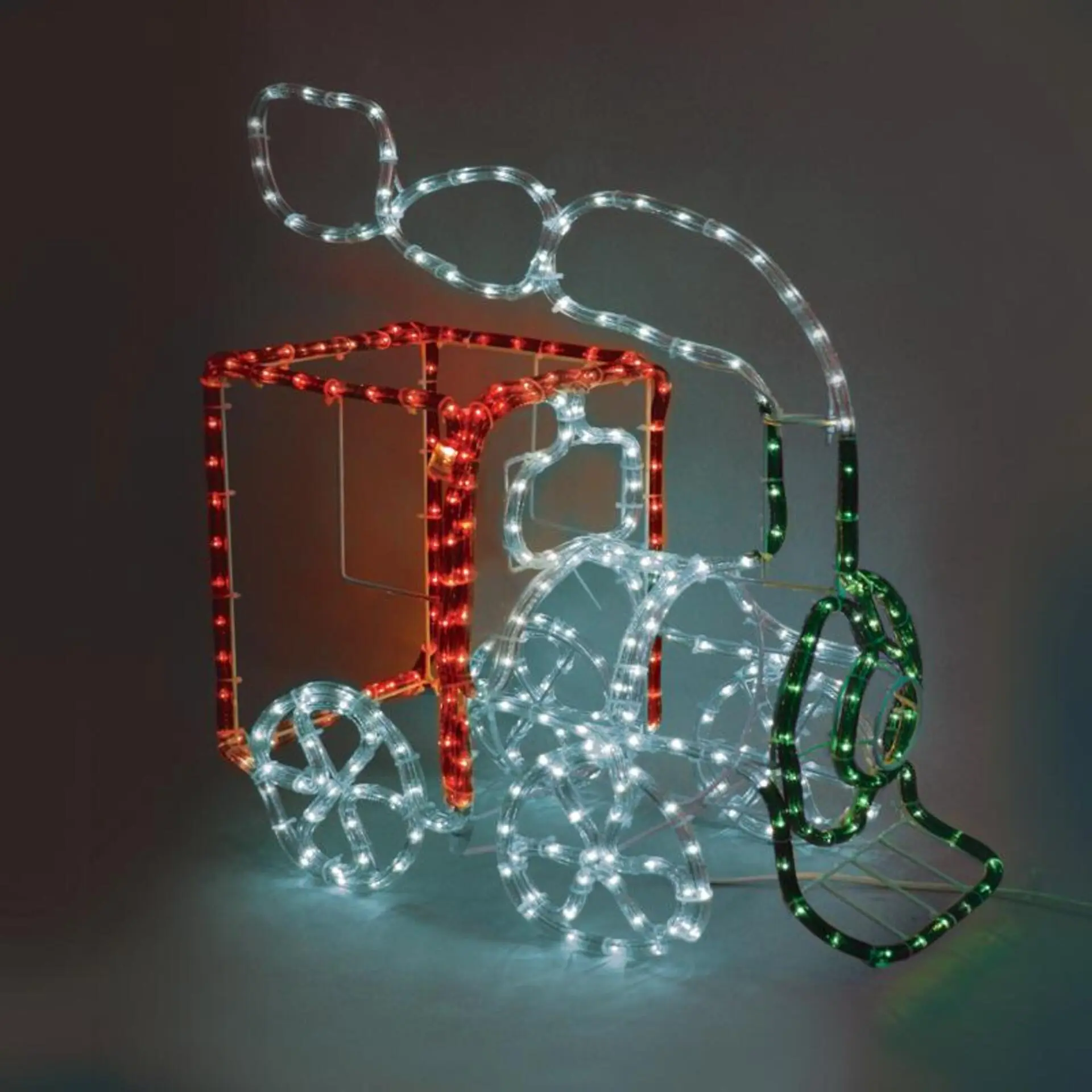ACA Lighting Vánoční venkovní dekorace lokomotiva 288 LED 12m hadice multicolor IP44 50x21x41cm, 1.5m napájecí kabel X082883217