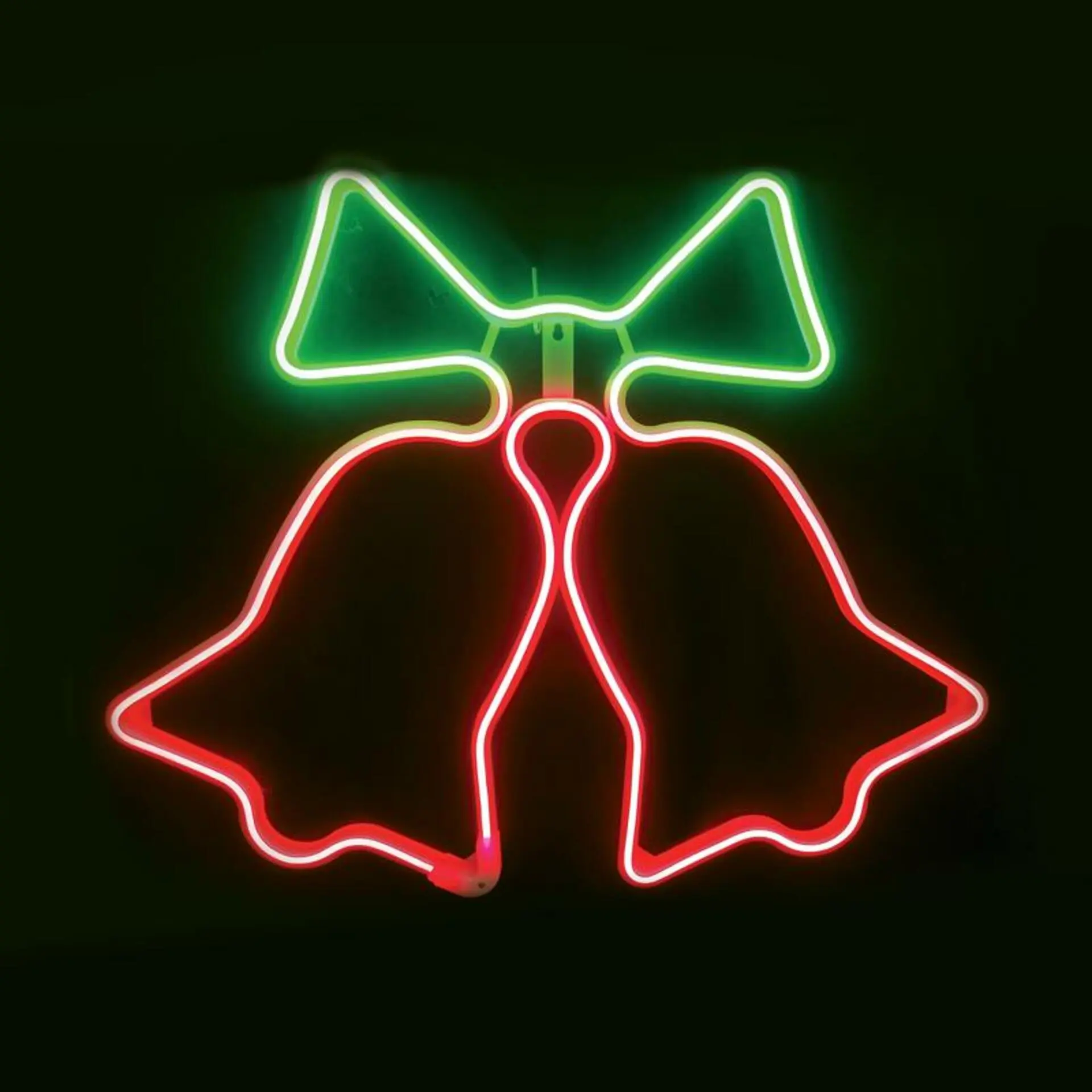 ACA Lighting Vánoční venkovní dekorace zvonky, 300 LED 3m double neon hadice, červená+zelená, IP44, 62x50cm, 1.5m napájecí kabel X0830034112