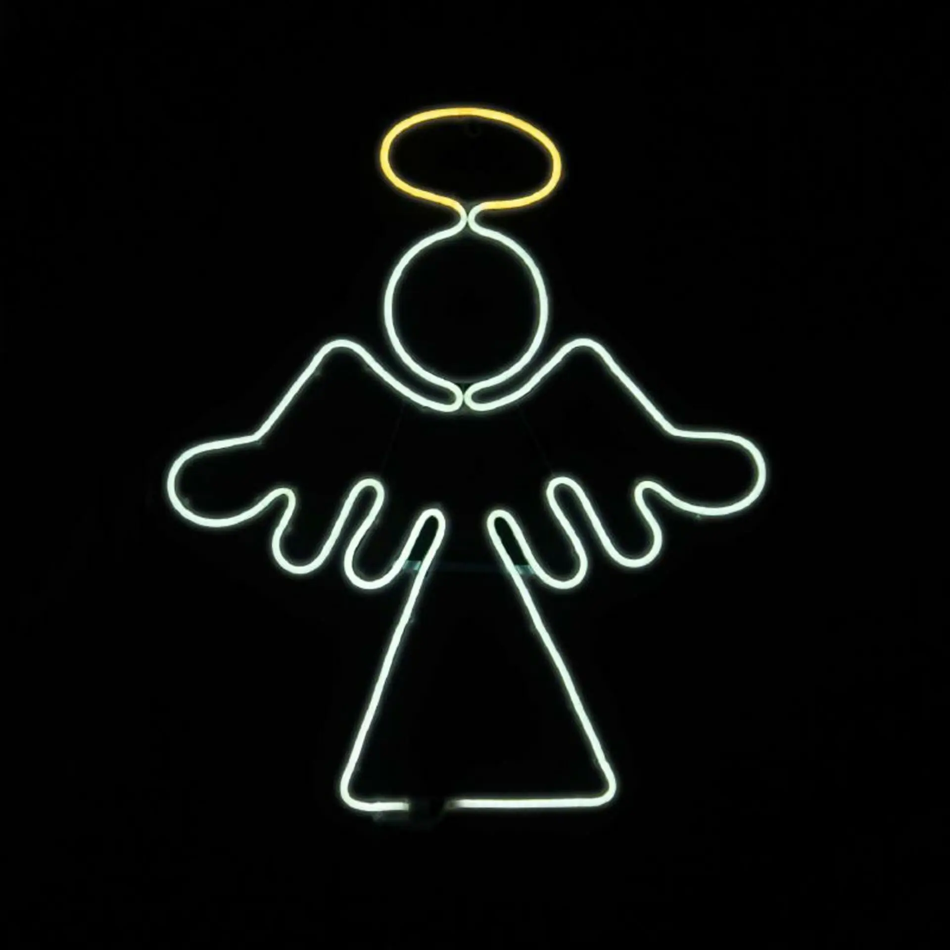 ACA Lighting Vánoční venkovní dekorace anděl 350 double neon LED 3m teplá bílá + studená bílá IP65 560x640mm 1.5m napájecí kabel X083501123