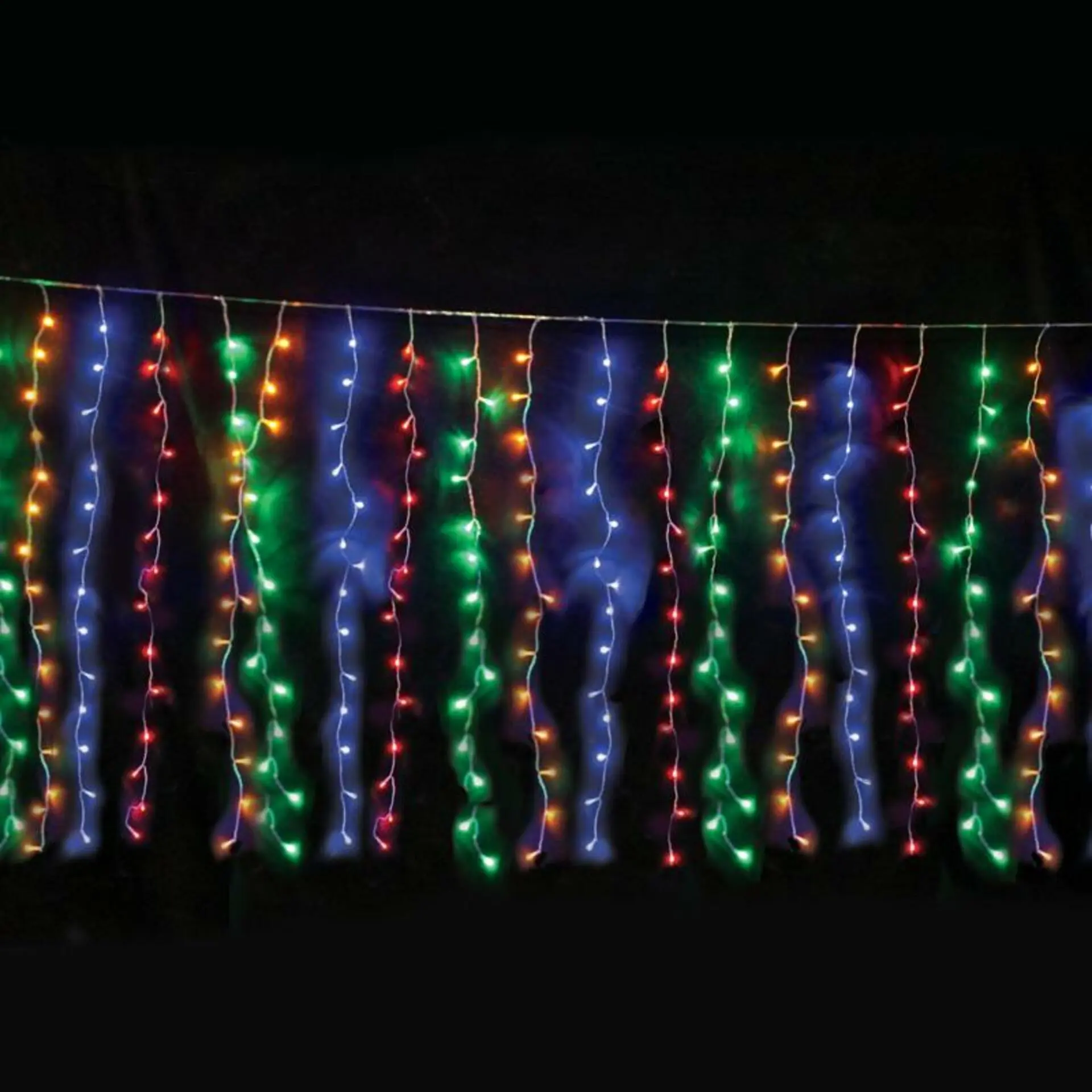 ACA Lighting Vánoční osvětlení 360 LED záclona 20 pramenů x 18 LED RGB vč. napájení prodloužitelné max 2 sad IP44 200x200cm čirý kabel X08360322