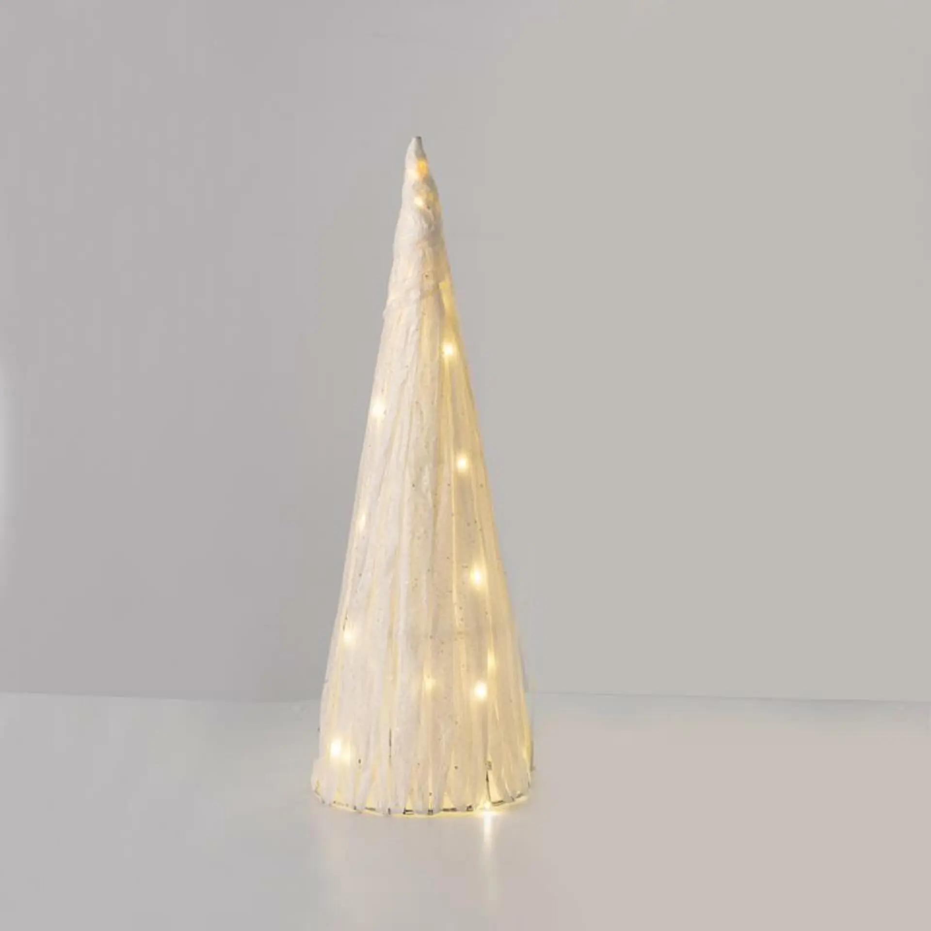 ACA Lighting bílý papírový kuželový strom 30 mini WW LED na baterie 3xAA, IP20 pr.20.5x60cm X113011322