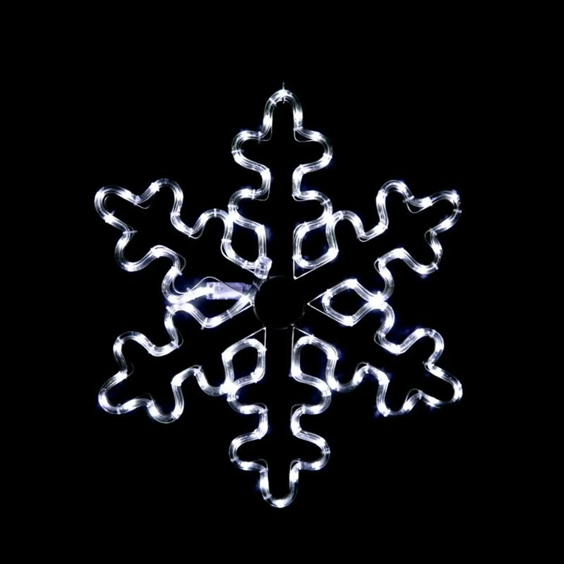 ACA Lighting Vánoční venkovní dekorace vločka, 96 LED 4m hadice, studená bílá, efekty, IP44, 56cm, 1.5m napájecí kabel XSNOWBLEDW56