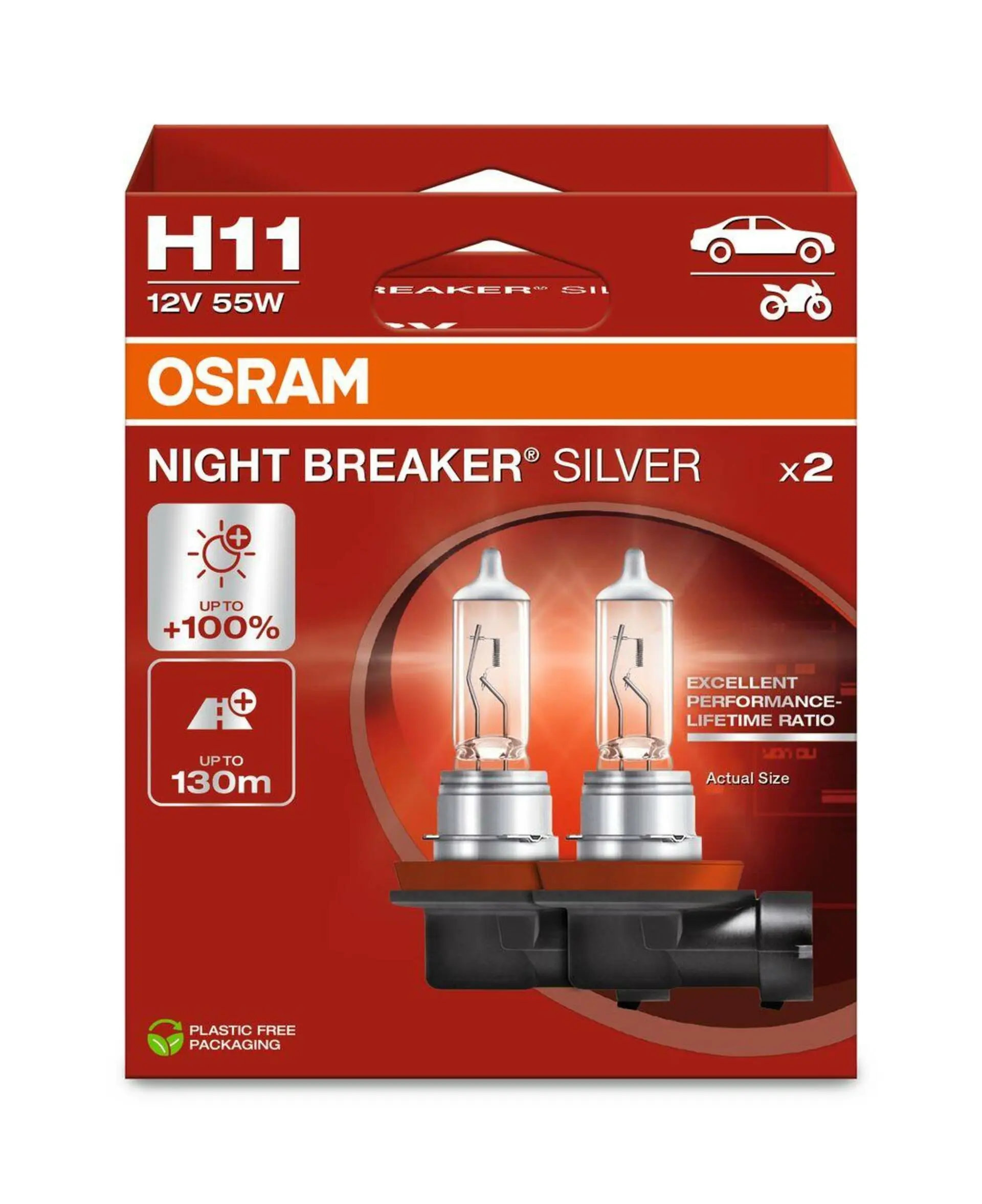 Night Breaker Silver H11 12V 55W OSRAM 64211NBS-2HB 64211NBS-2HB