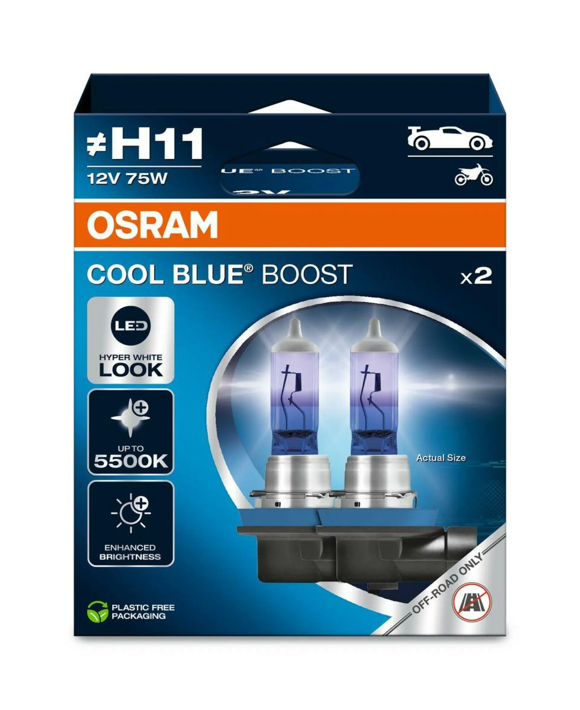 Cool Blue Boost H11 12V 75W OSRAM 62211CBB-2HB 62211CBB-2HB