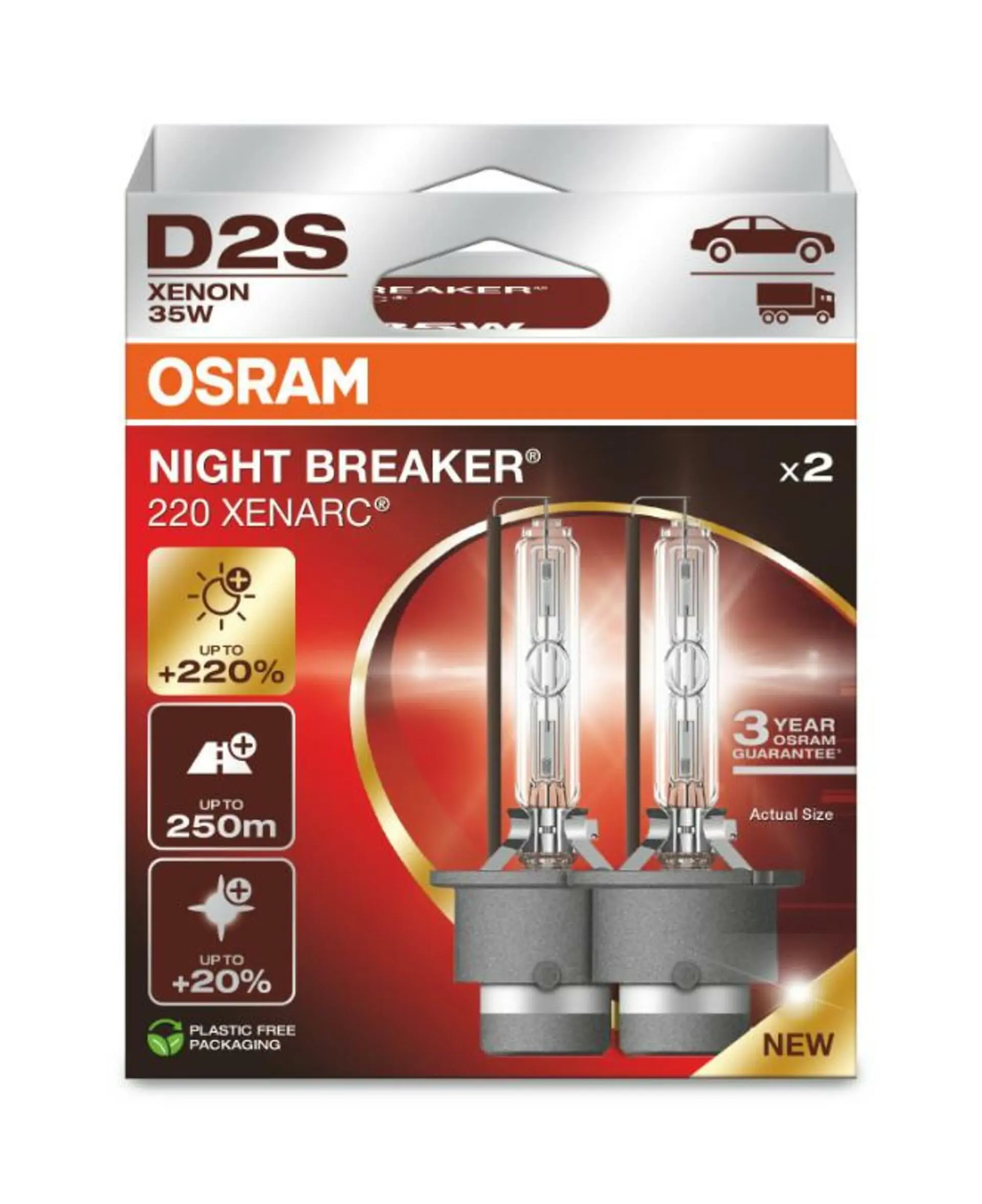 OSRAM XENARC NIGHT BREAKER D2S 35W 85V NEOLUX 66240XN2-2HB