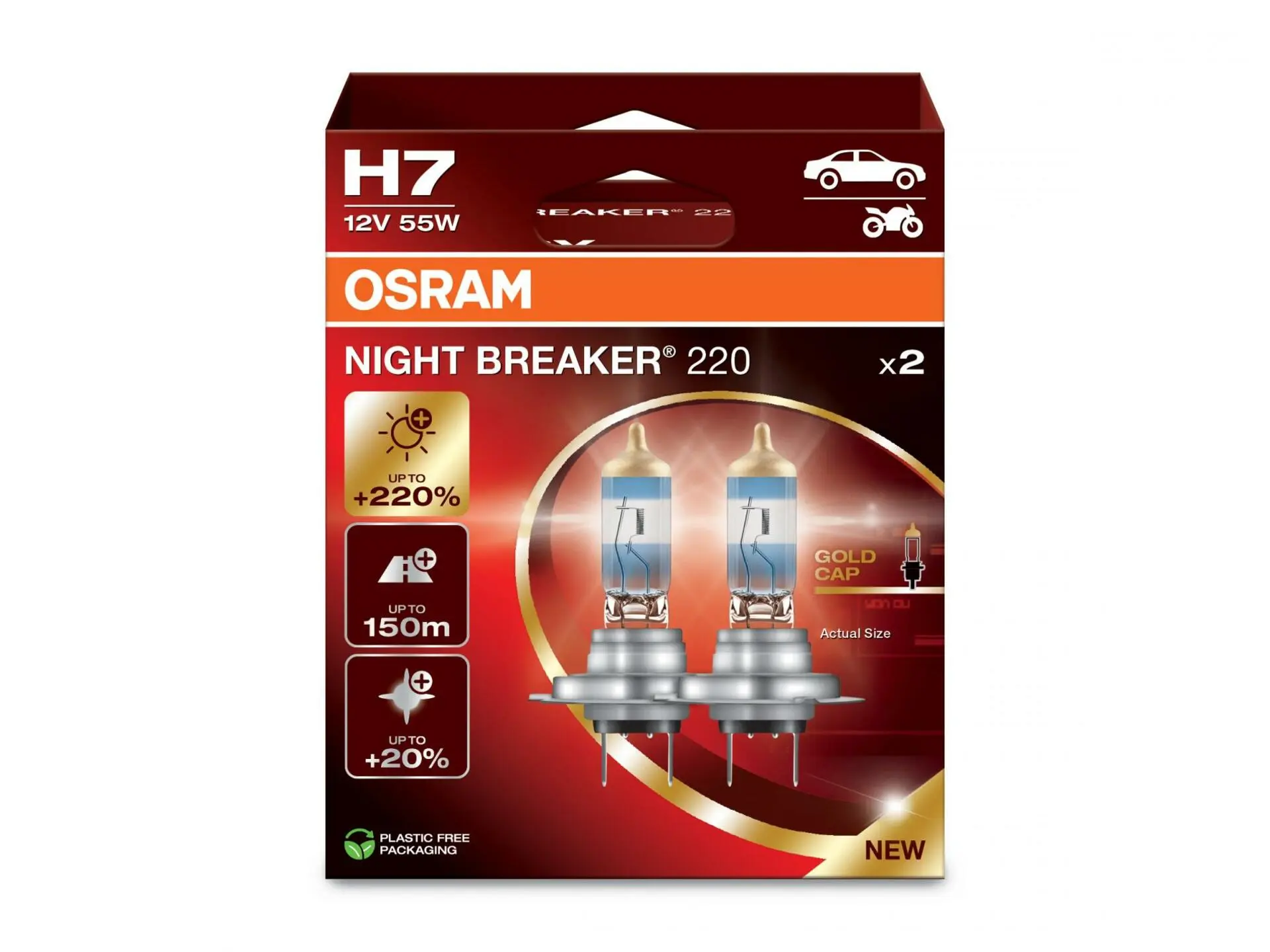 Night Breaker 220 H7 12V 55W OSRAM 64210NB220-2HB 64210NB220-2HB