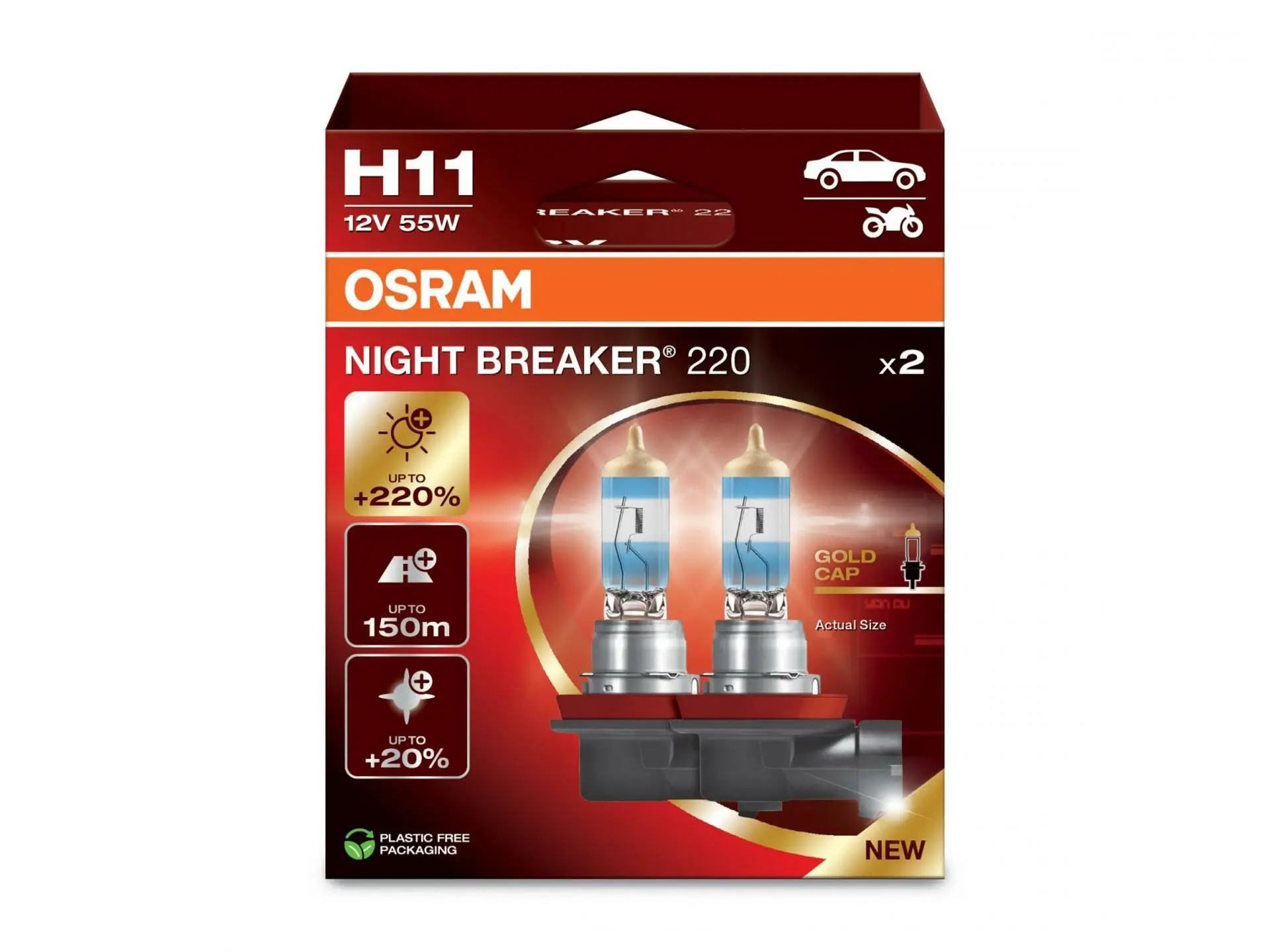 Night Breaker 220 H11 13.2V 55W OSRAM 64211NB220-2HB 64211NB220-2HB
