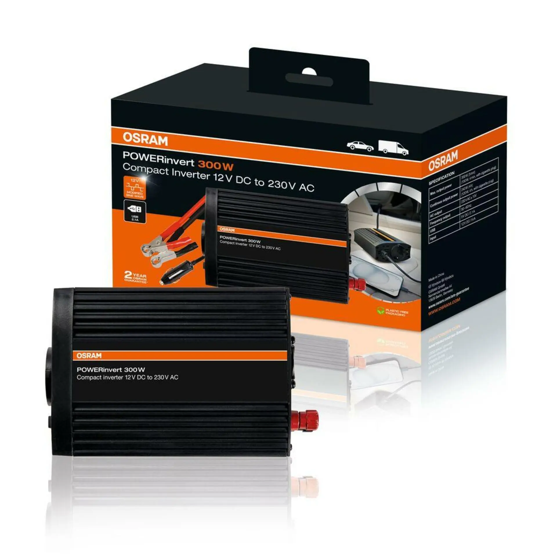 Měnič napětí 12V DC 300W OSRAM OEINVU300 OEINVU300