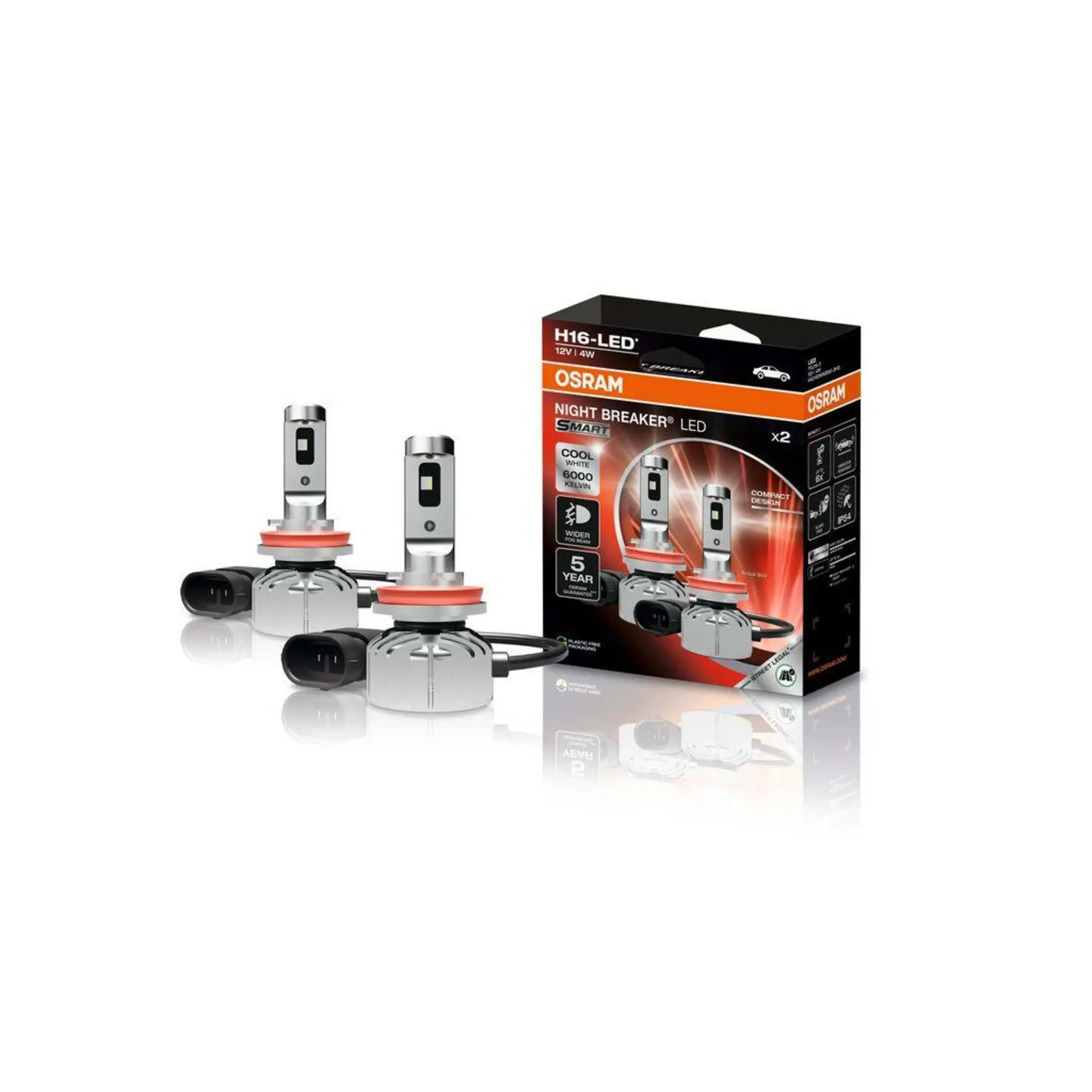 Night Breaker Smart H16 LED 12V 4W OSRAM 64219DWNBSM-2HB 64219DWNBSM-2HB