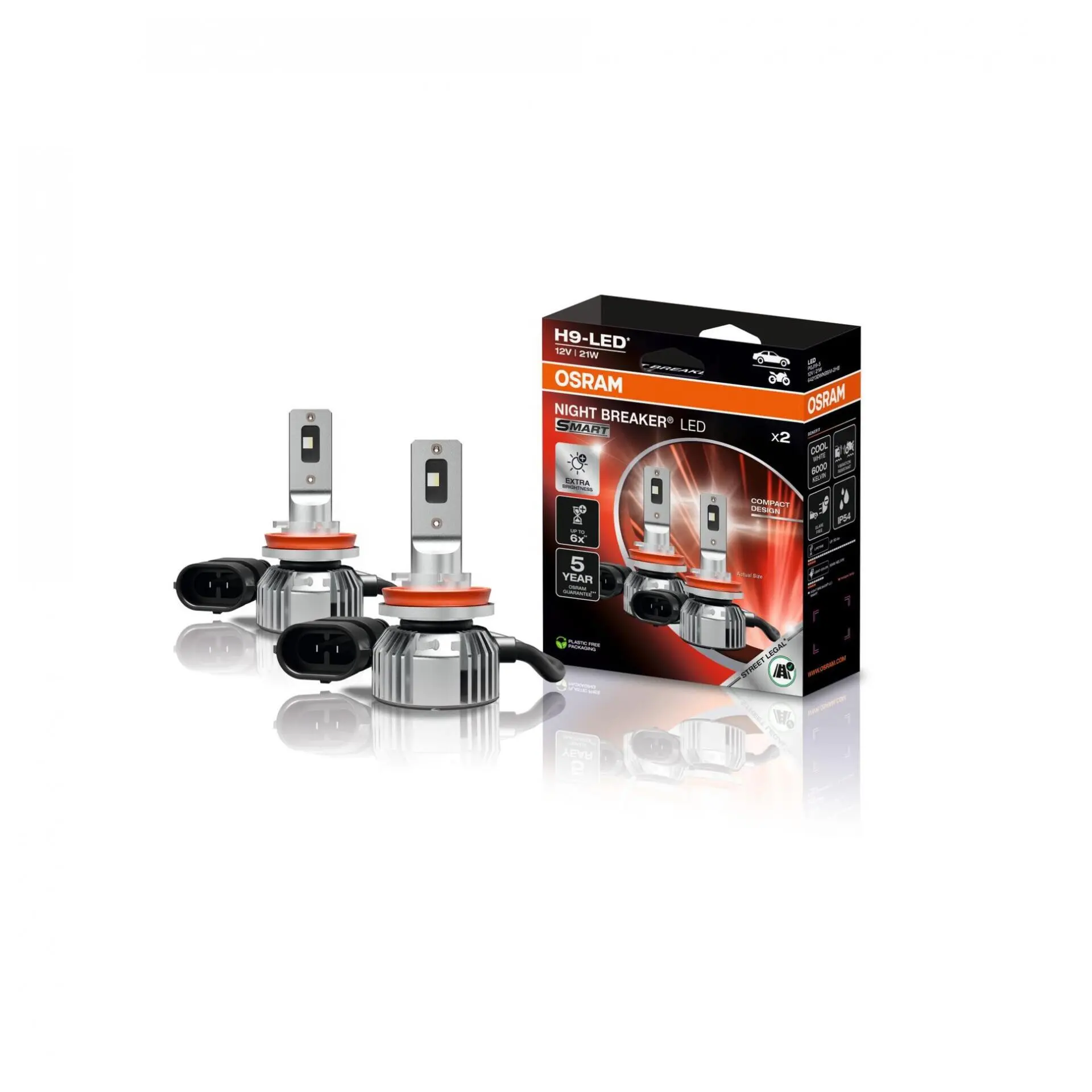 OSRAM H9 NIGHT BREAKER LED SMART +330% 2ks 64213DWNBSM-2HB