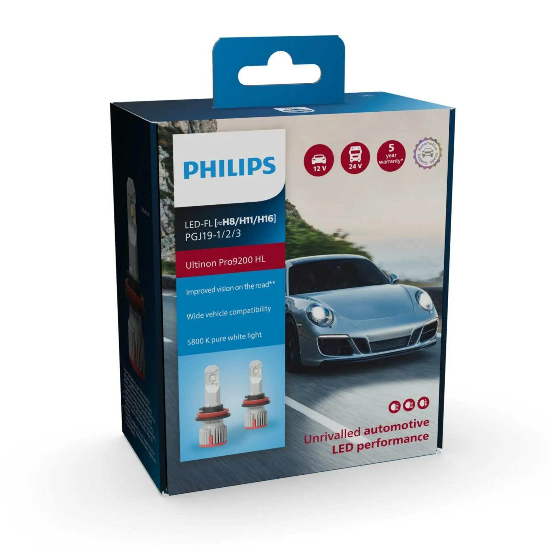 Philips Fog 12/24V PGJ19-1/2/3 H8/H11/H16 Ultinon Pro9200 HL 5800K NOECE 2ks 11366U92X2