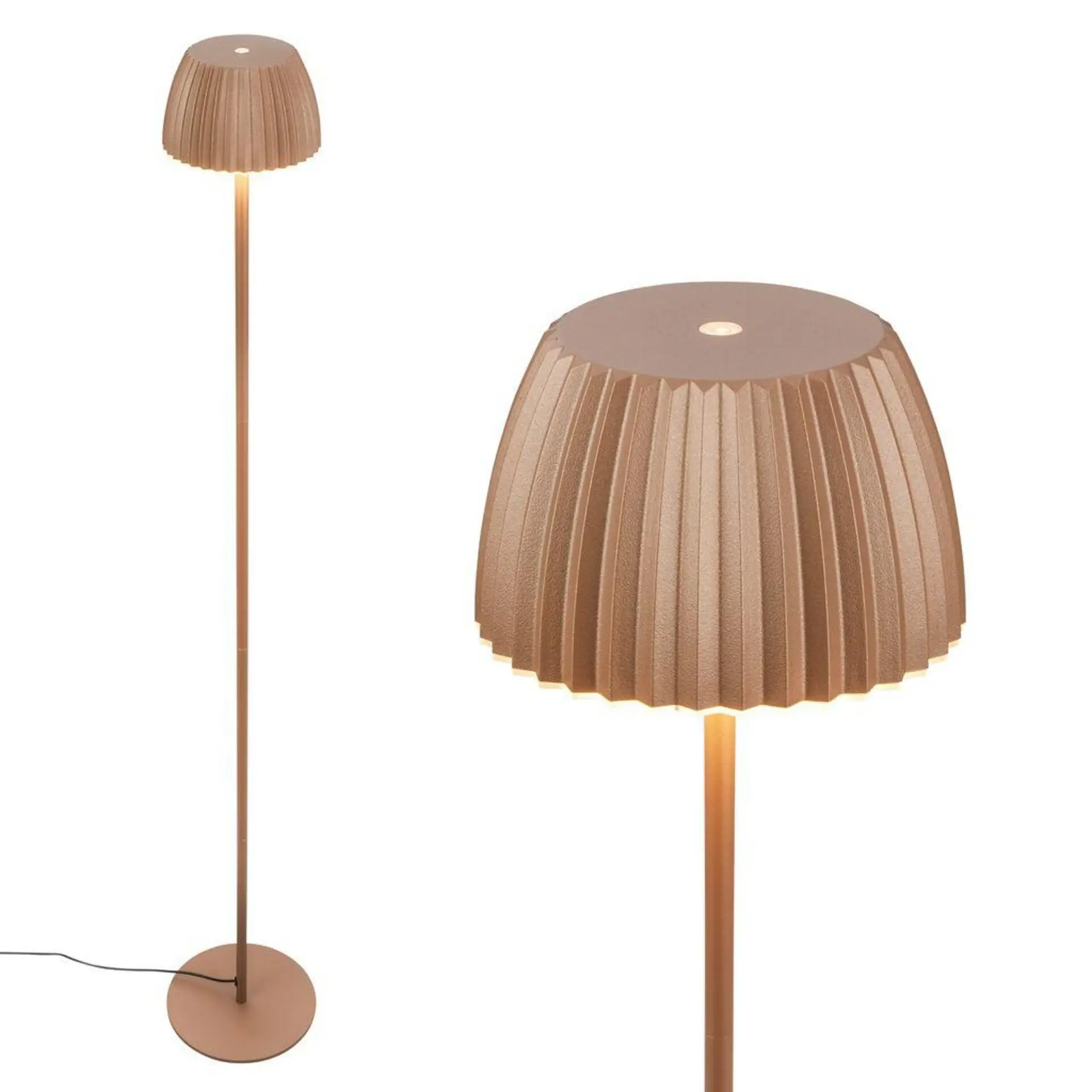 BRI 1625017 Loca stojanová lampa - 8W, 800lm, LED, dotykový vypínač, stmívatelná, teplá bílá, kávová - BRILONER