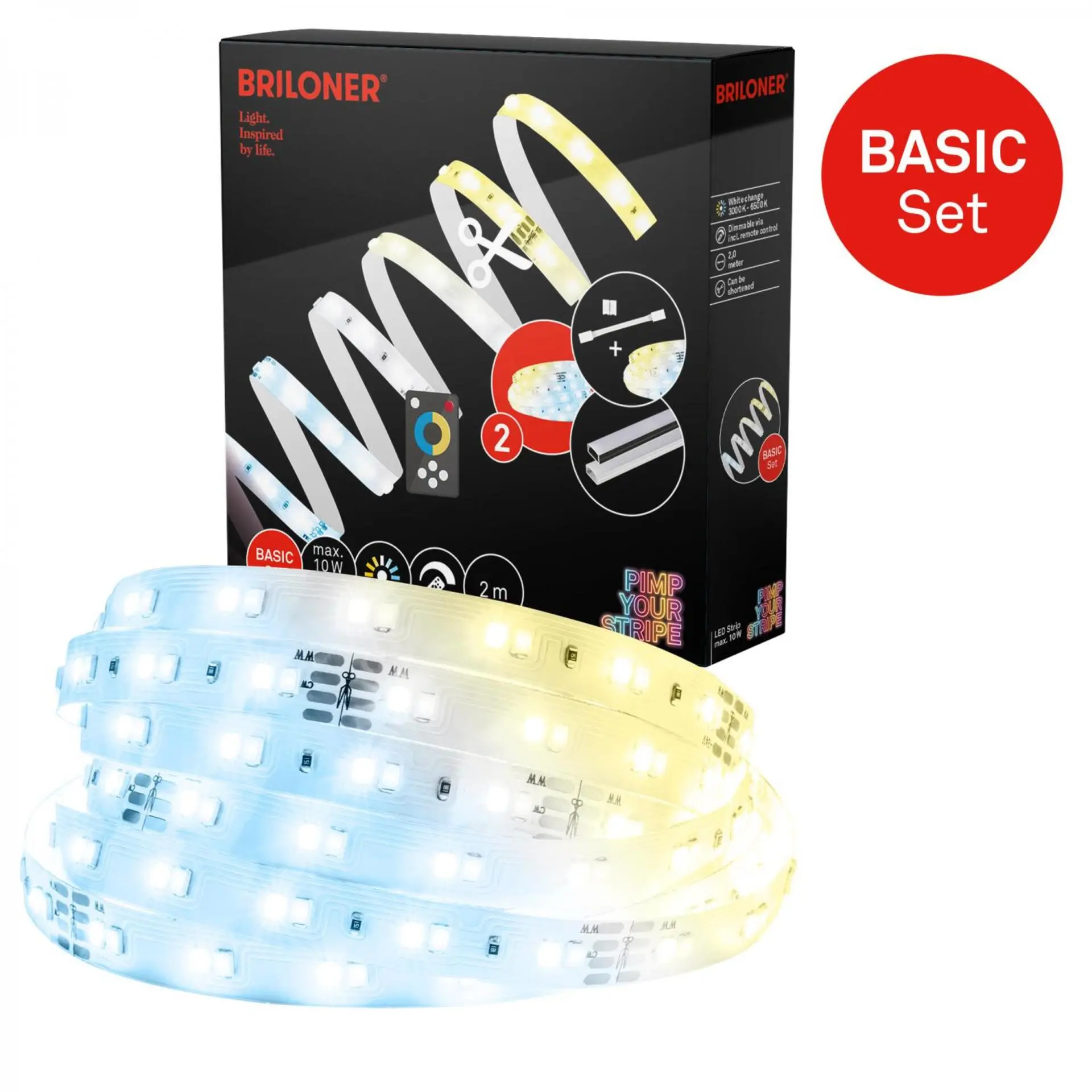 BRI 2151224 Pimp Your Stripe základní sada LED Strip 2m, CCT, dálkový ovladač - BRILONER