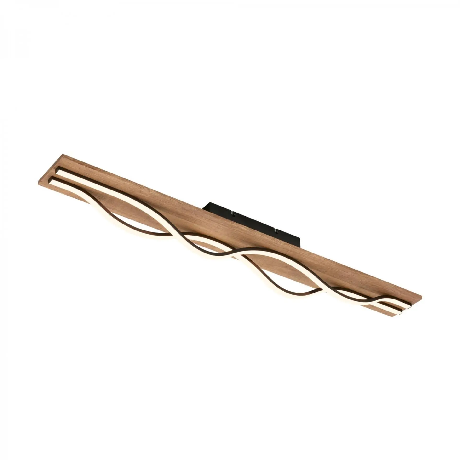 BRILONER Vinka LED stropní svítidlo, tvar vlny, dekor dřeva, teple bílé světlo, dřevo, 98cm 3817014