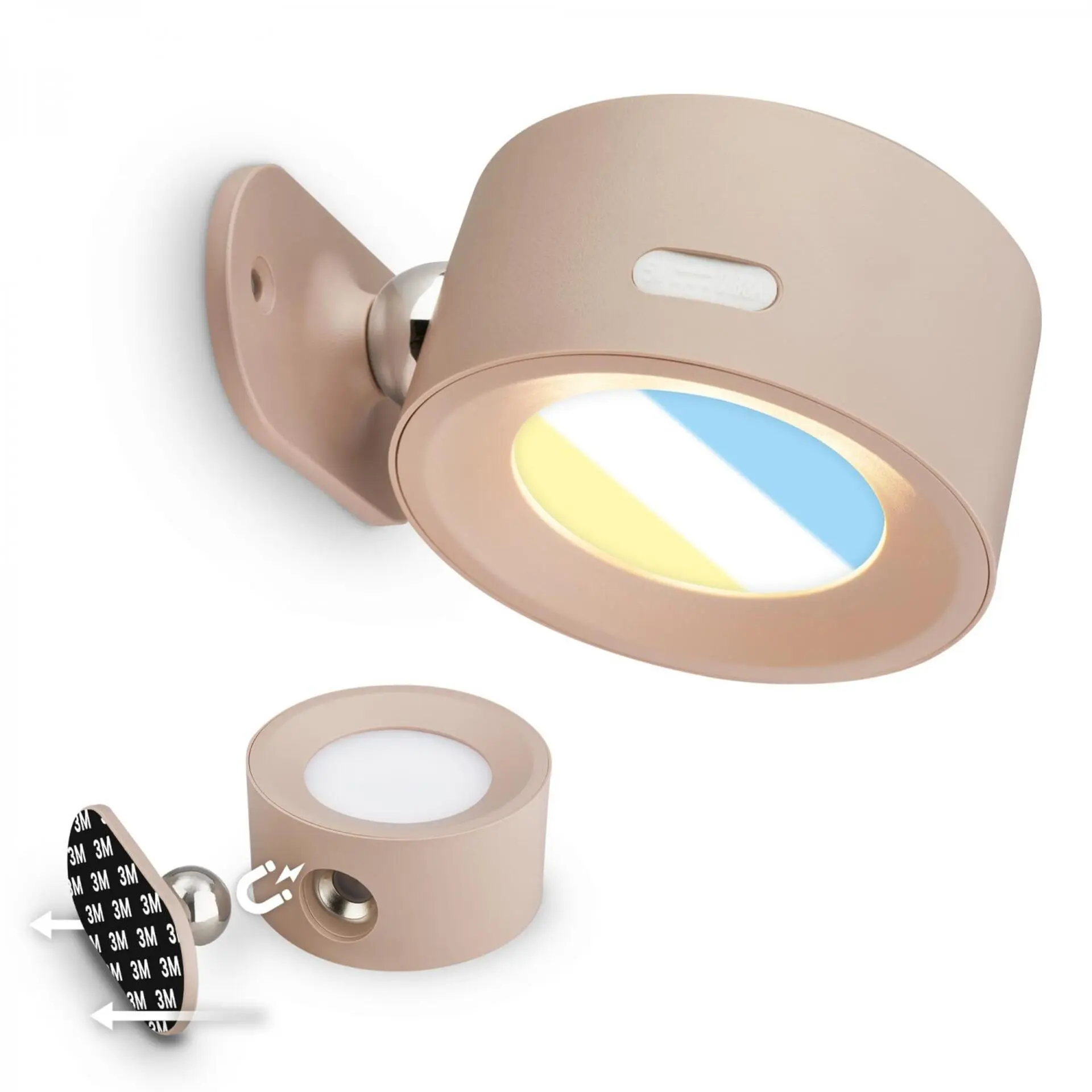 BRI 3896011 Tari nástěnné bodové svítidlo - 1,6W, 160lm, LED, nabíjecí, CCT, stmívatelné, bezdrátové, béžová - BRILONER