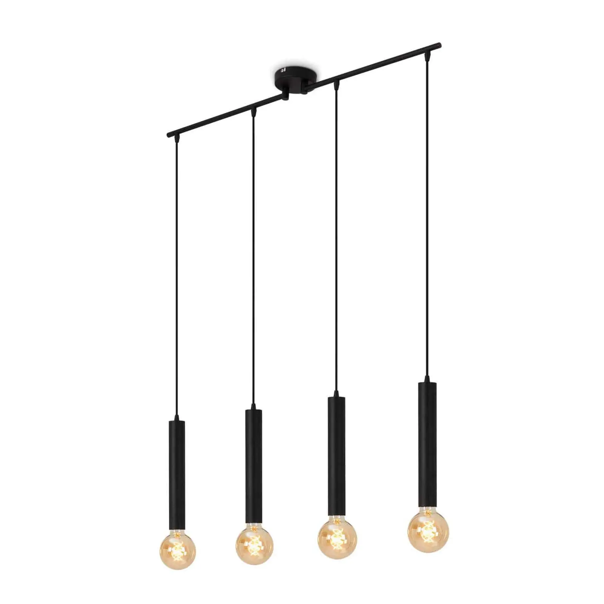 BRI 4031-045 Retro závěsné svítidlo, 85 cm, bez 4x E27, max. 60 W, černá-mat - BRILONER