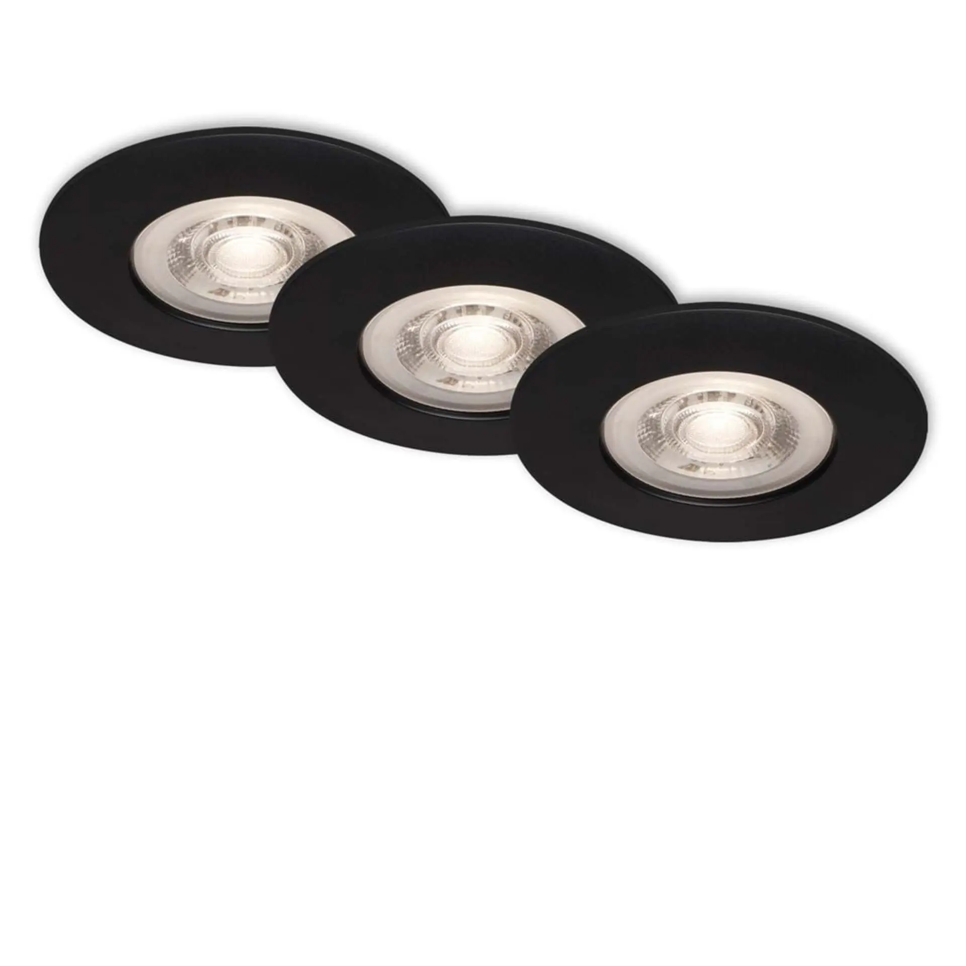 BRI 7046-035 3ks sada LED vestavné svítidlo, pr. 9 cm, 5 W, černá - BRILONER