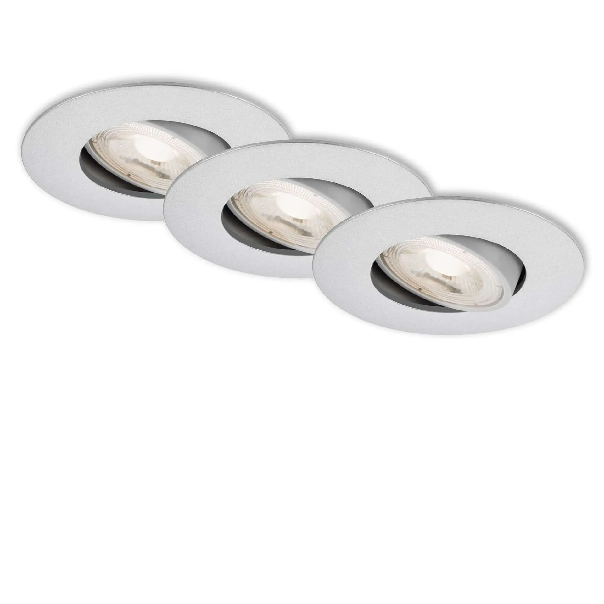 BRI 7048-034 3ks sada LED vestavné svítidlo, pr. 9 cm, nastavitelné, 5 W, matný chrom - BRILONER