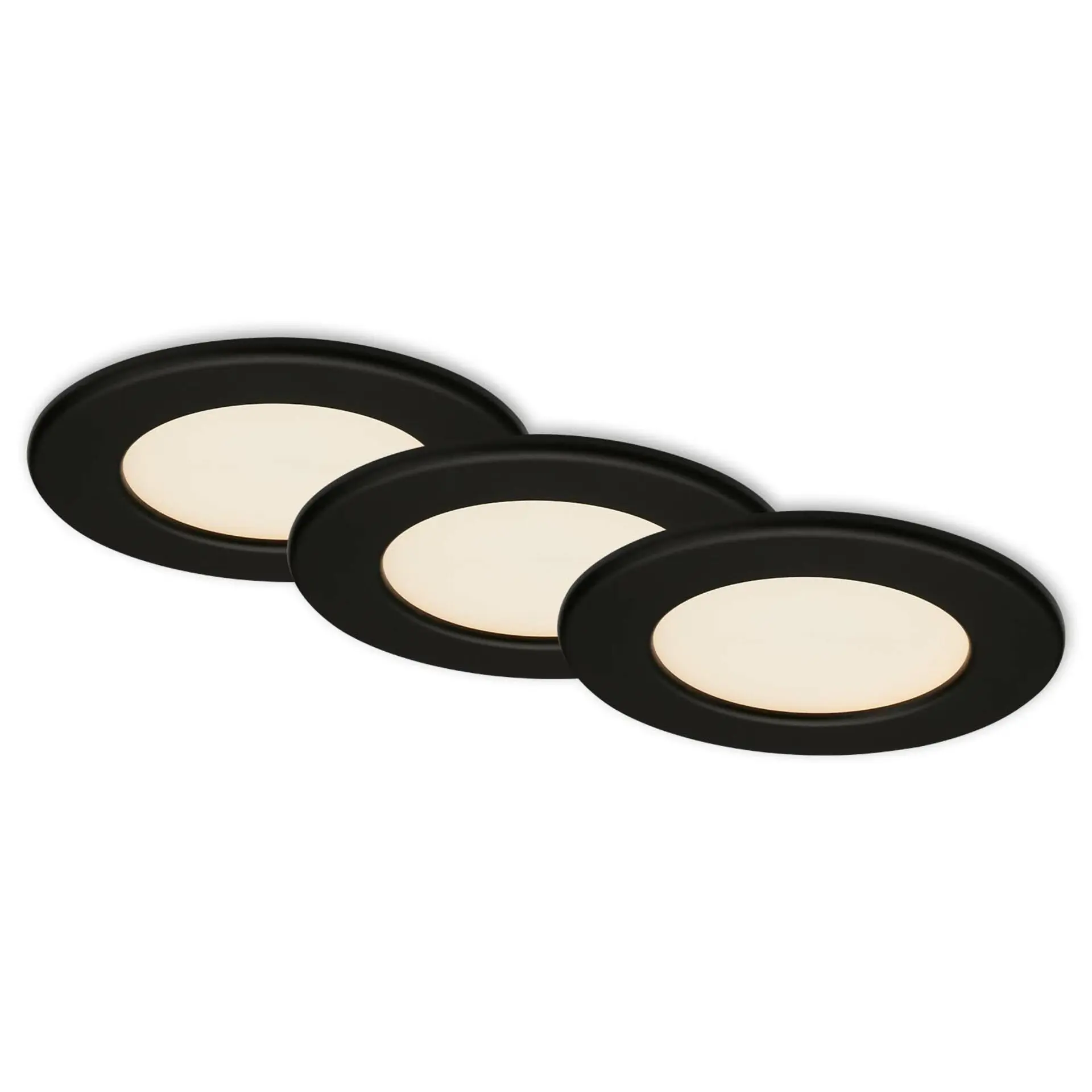 BRI 7053-035 3ks sada LED vestavné svítidlo, pr. 11,5 cm, 6 W, 650 lm, černá - BRILONER