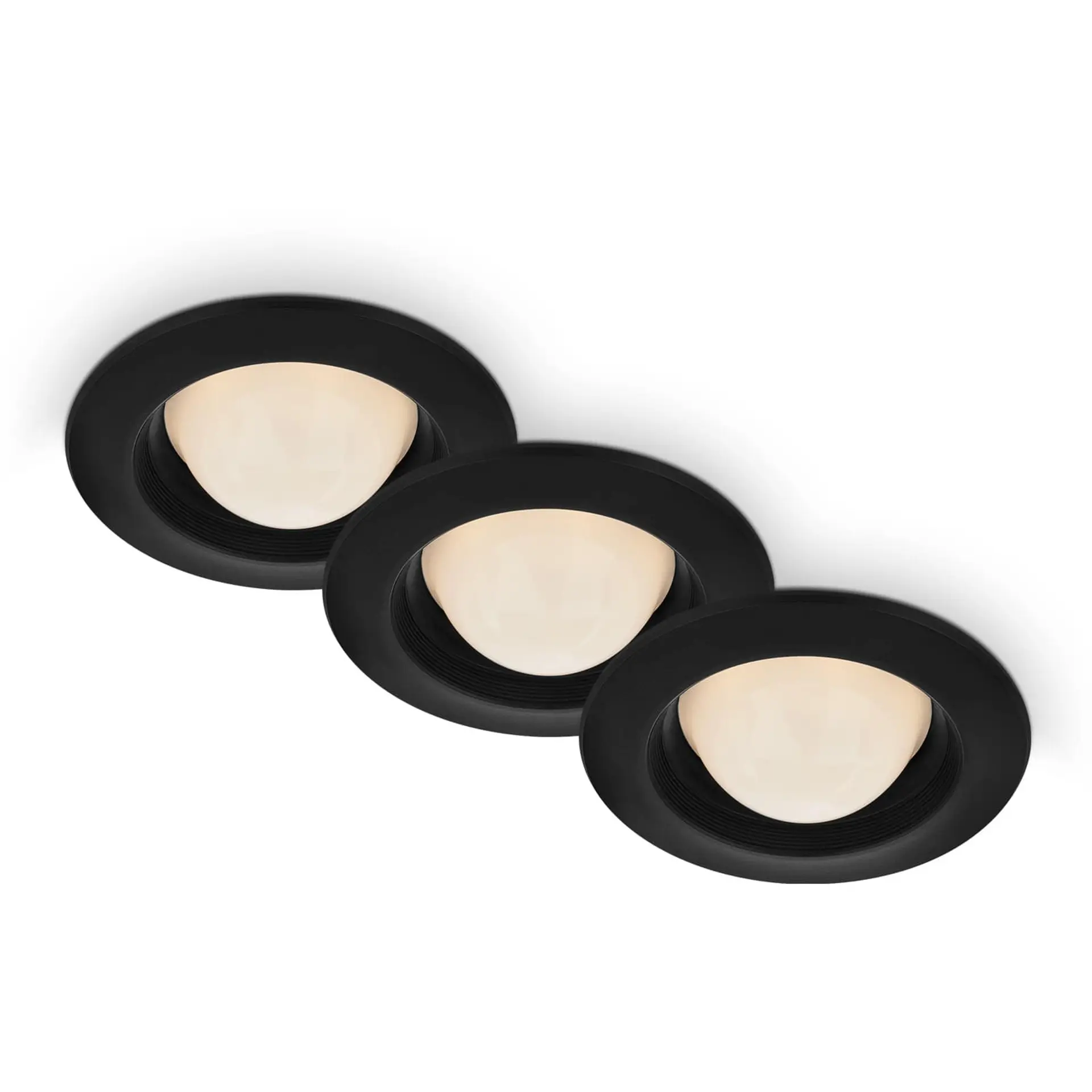 BRI 7056-035 LED vestavná svítidla sada, pr.9,5 cm, 3x LED, 3 W, 260 lm, černá - BRILONER