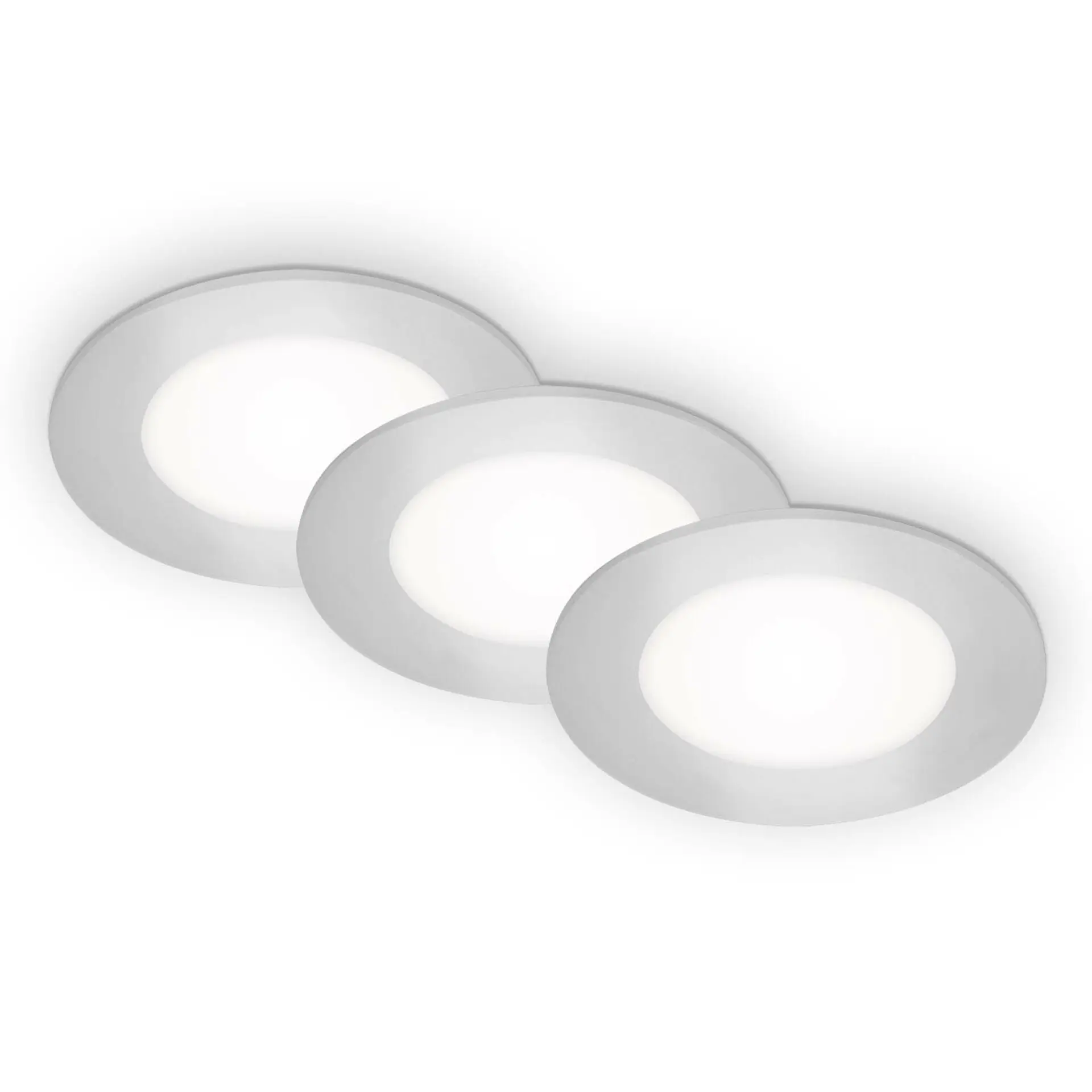 BRI 7125-434 LED vestavná svítidla 3ks sada, pr.8,6 cm, 3x LED, 3 W, 350 lm, matný chrom - BRILONER