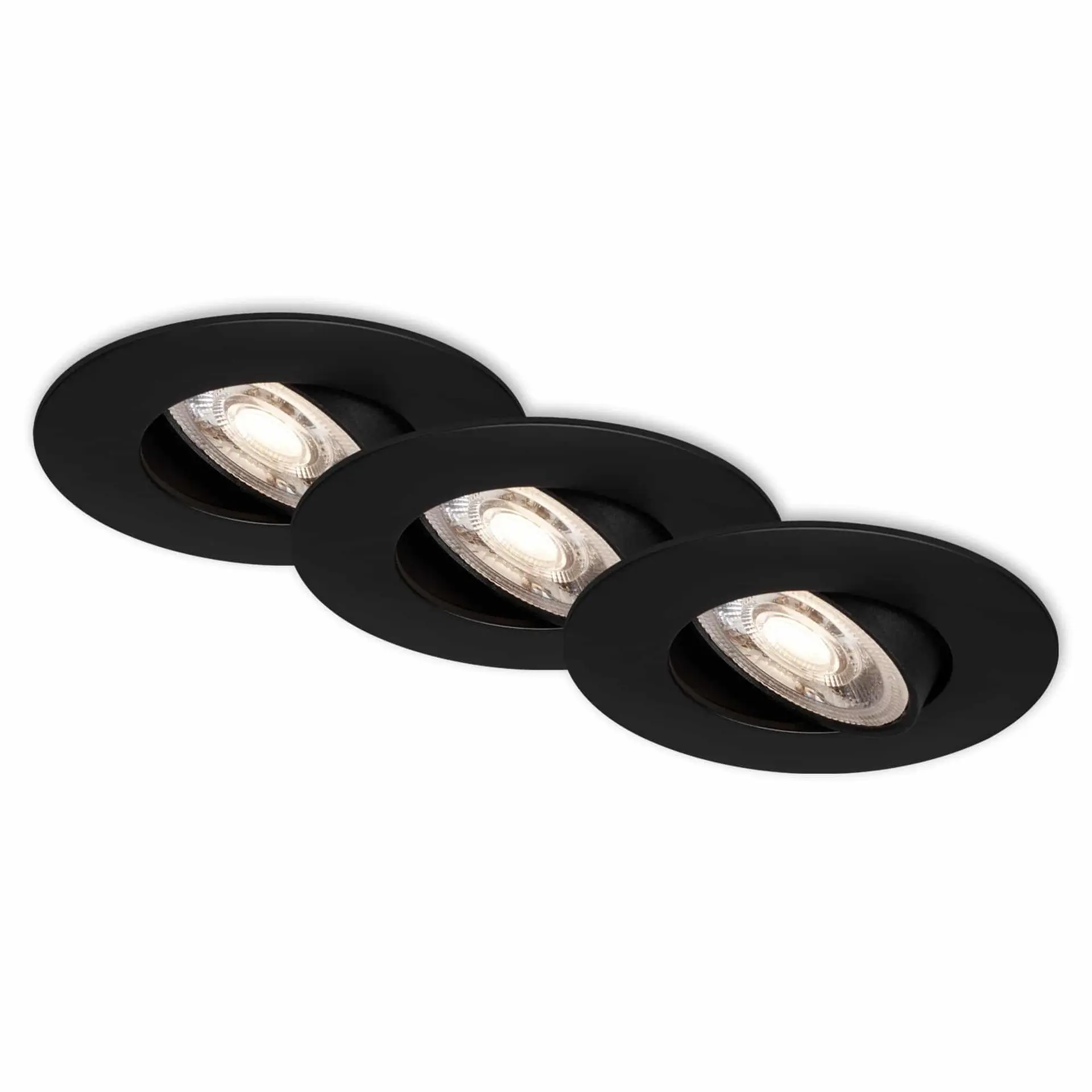 BRI 7146-035 3ks sada ultraploché LED vestavné svítidlo, pr. 9 cm, 5 W, černá - BRILONER