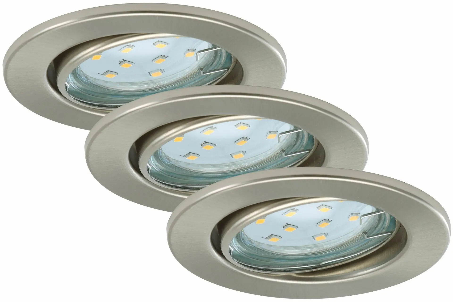 BRILONER 3ks sada LED vestavné svítidlo, pr. 8,6 cm, 3 W, matný nikl BRI 7225-032