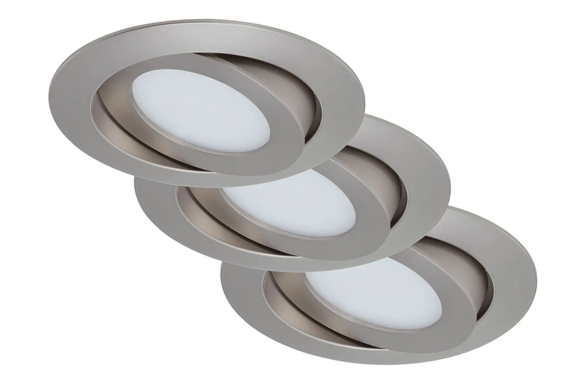 BRI 7283-032 3ks sada LED vestavné svítidlo, pr. 10,6 cm, 4,8 W, matný nikl - BRILONER