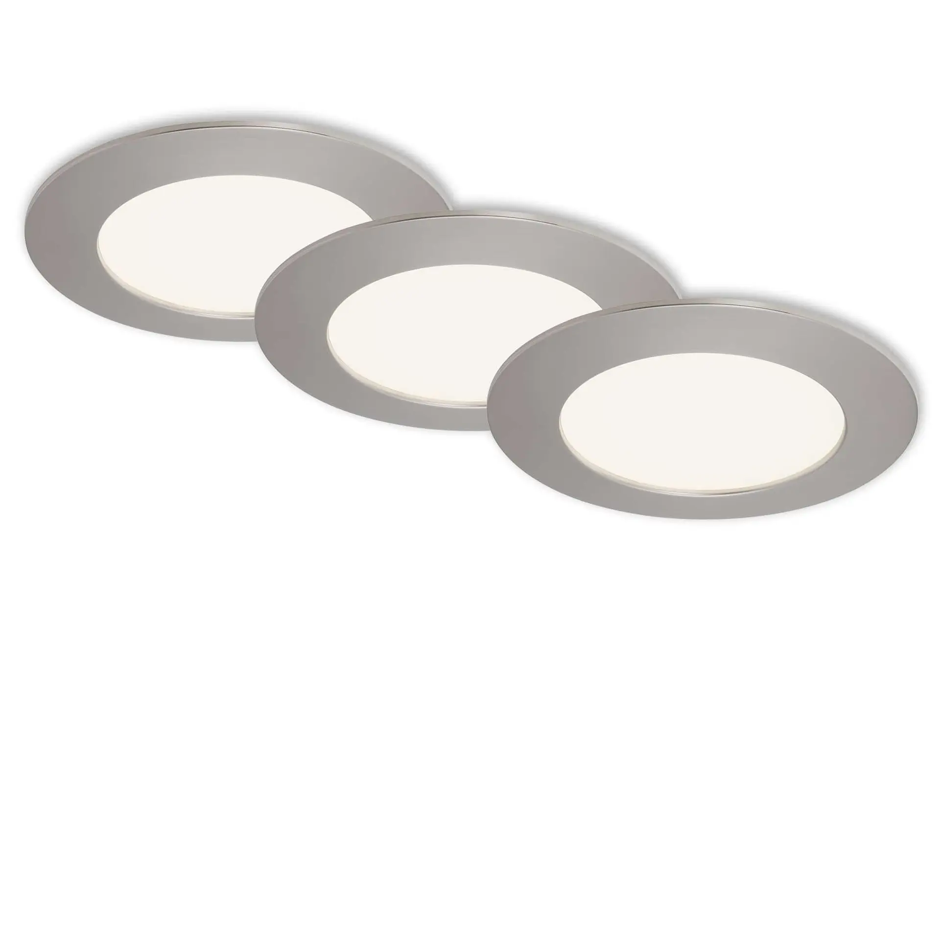 BRI 7284-032 3ks sada LED vestavné svítidlo, pr. 12 cm, 8 W, matný nikl - BRILONER