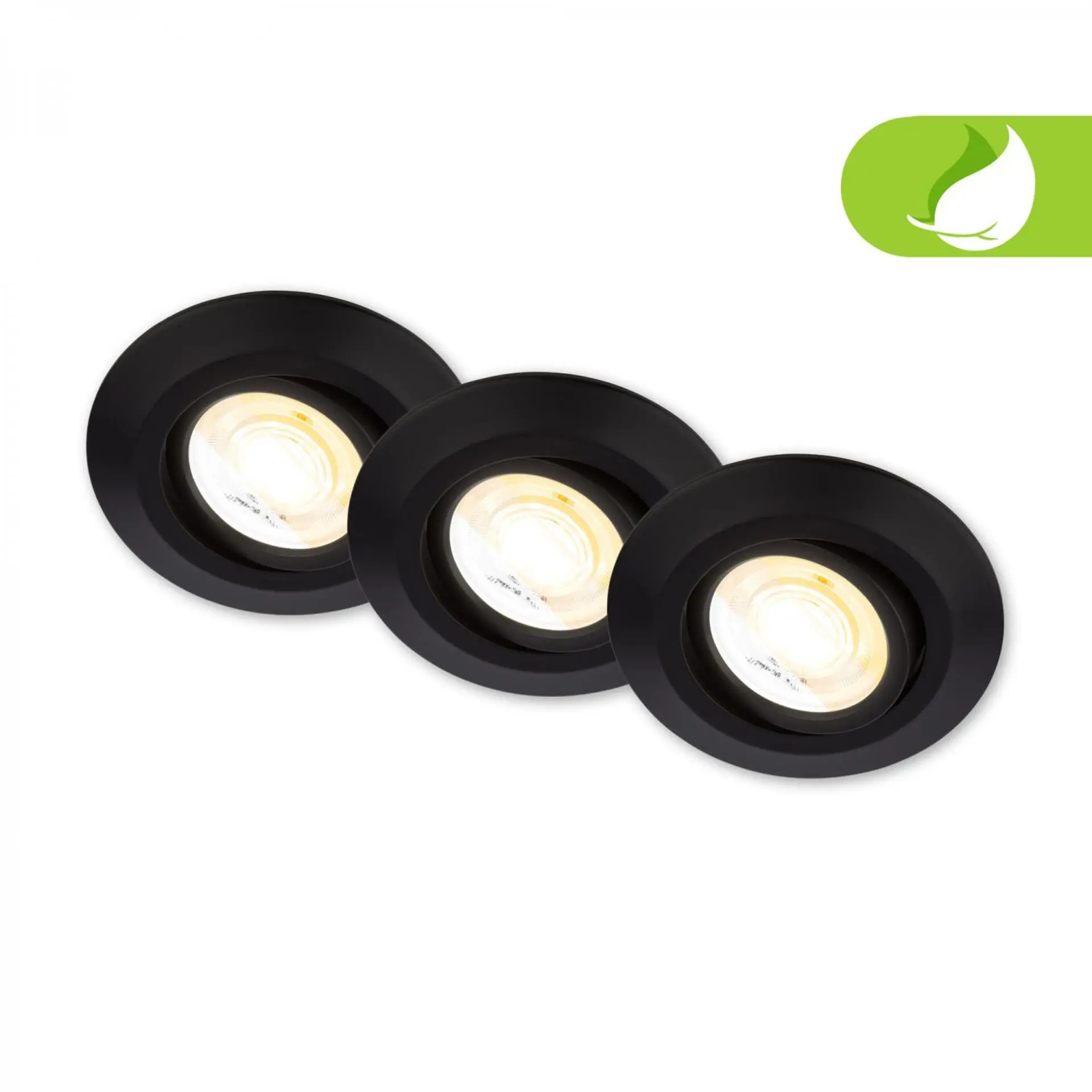 BRI 7586035 Klira 3ks sada LED vestavné bodové svítidlo 230V, nastavitelné, CTS, černé - BRILONER
