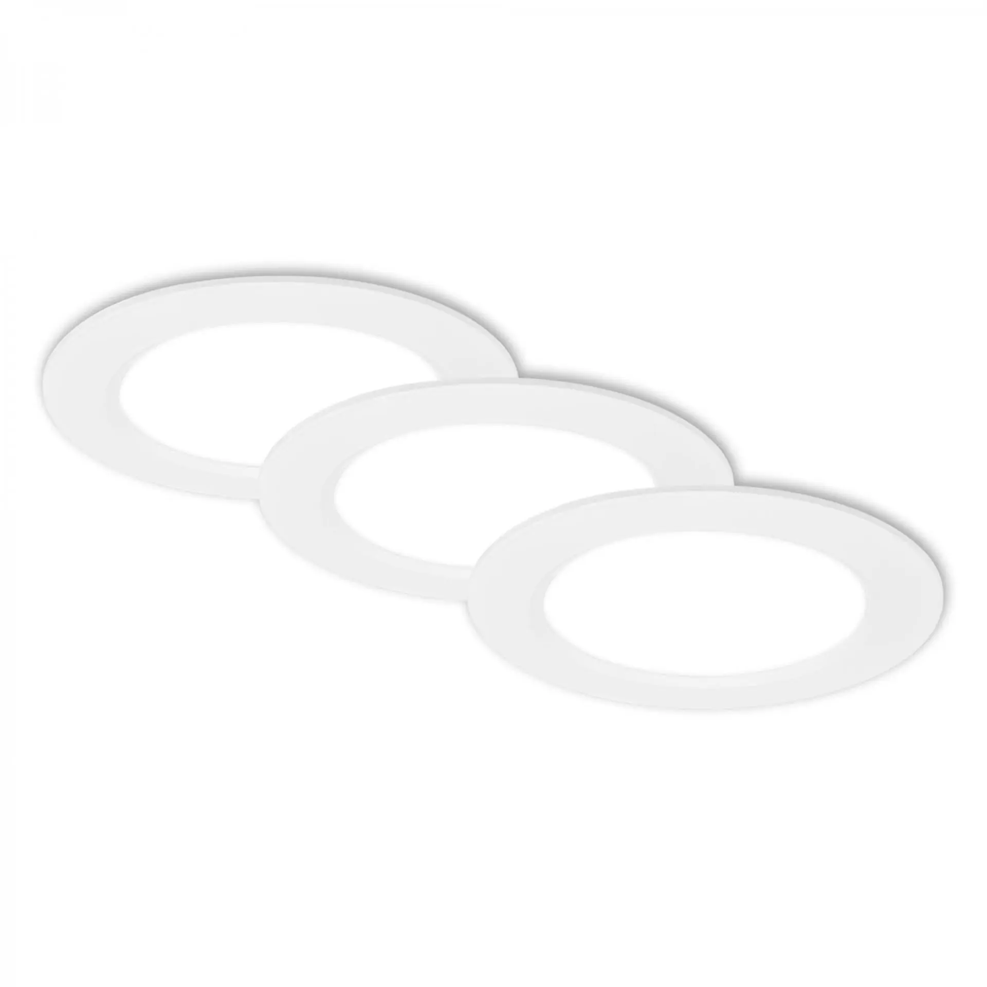 BRILONER 3ks sada LED vestavné bodové svítidlo – pr.120mm, ploché, 6W, 230V, neutrální bílá, bílé 7993036